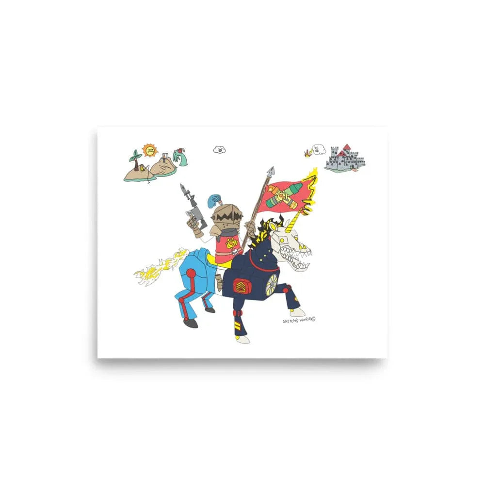 Tactical Gear Junkie 8″×10″ Sketch's World © Officially Licensed - Mechapony Poster