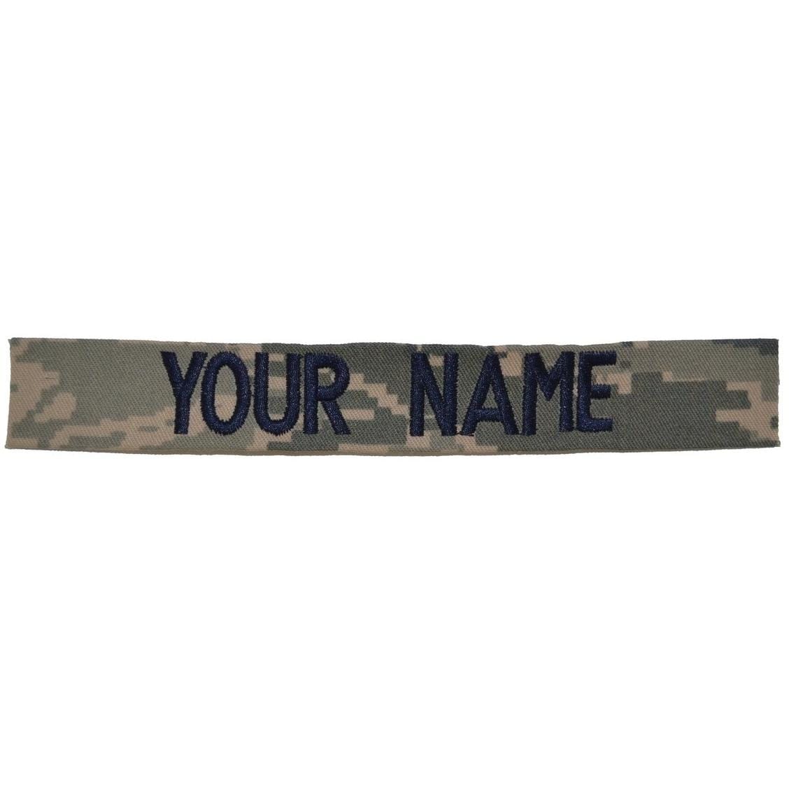 Custom Uniform Military Embroidered Name Tape with Hook Fastener or Sew-On, Military Name Patches (Abu Air Force, with Fastener)
