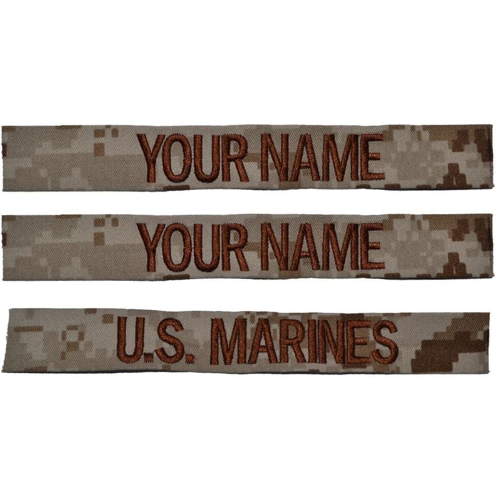 Tactical Gear Junkie Name Tapes 3 Piece Custom Name Tape Set - SEW ON - Desert Marpat