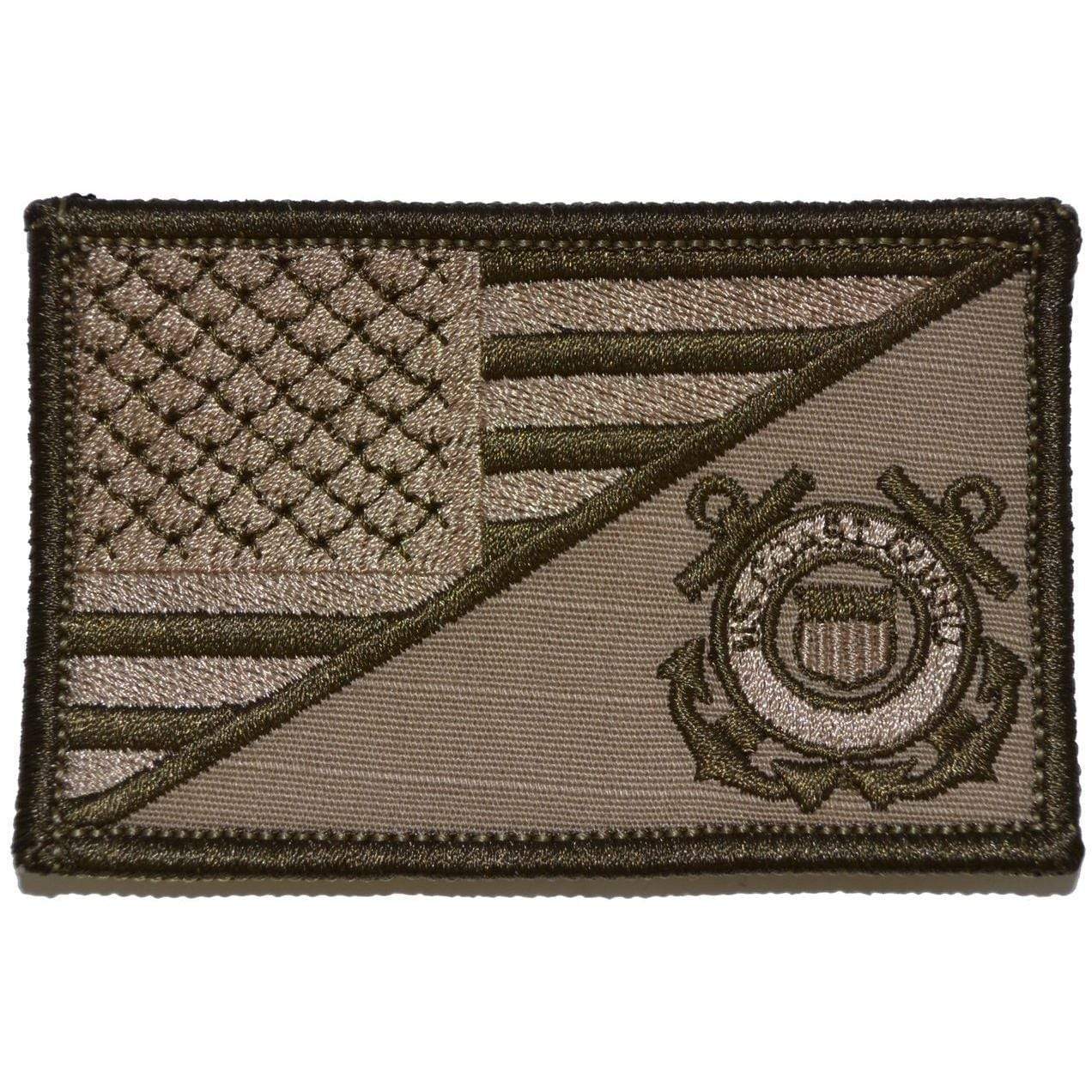 Tactical Gear Junkie Patches Coyote Brown Coast Guard USA Flag - 2.25x3.5 Patch