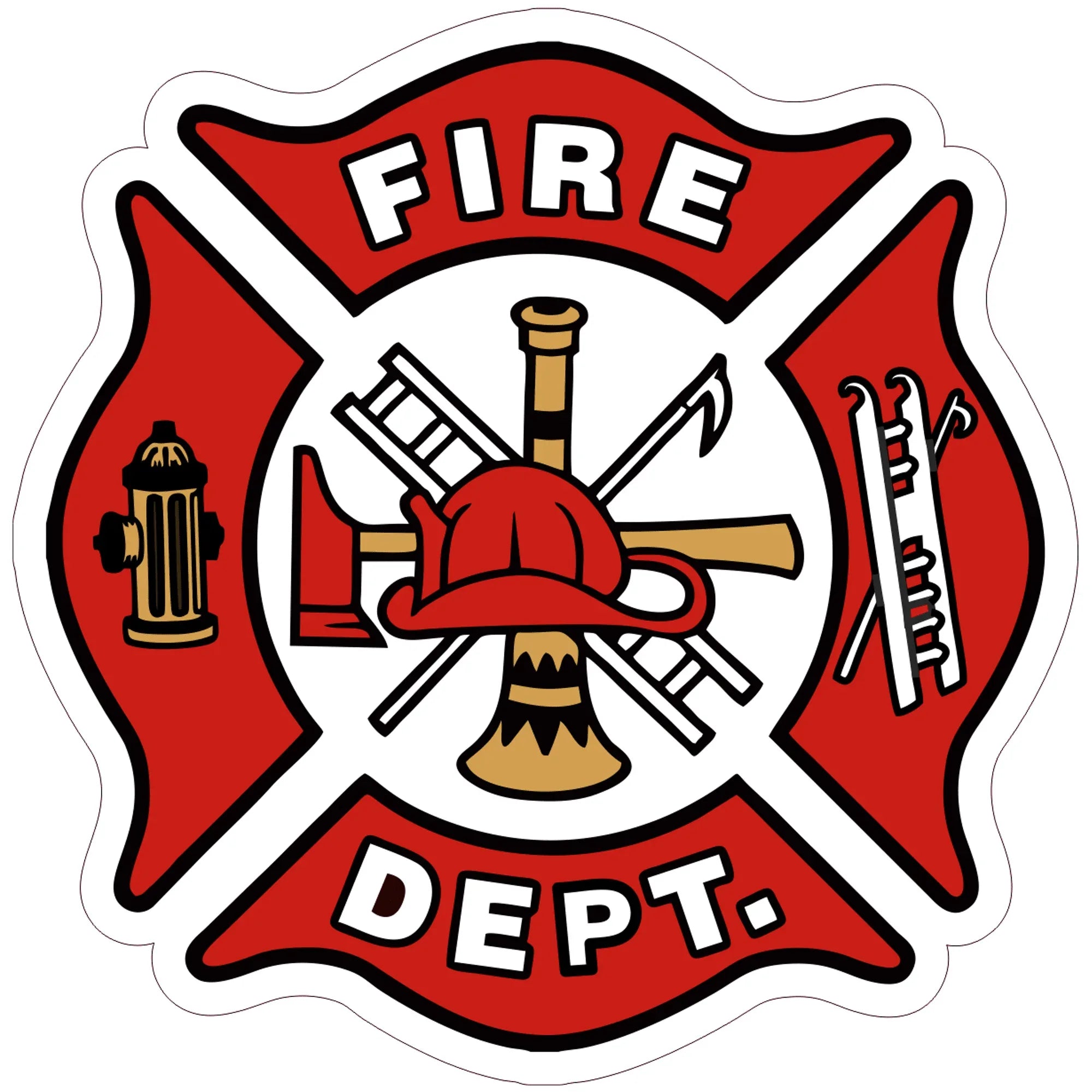 Tactical Gear Junkie Stickers Fire Dept. Maltese Cross - 4 inch Sticker