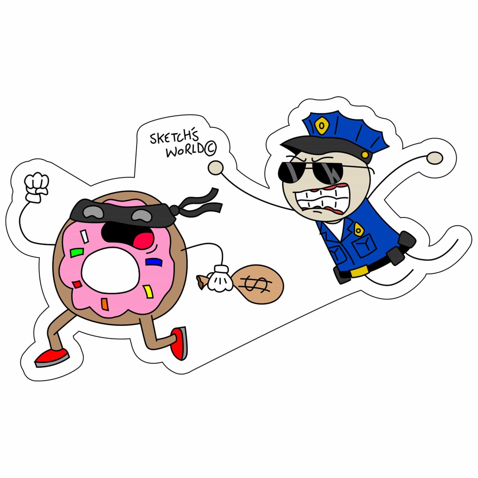 Tactical Gear Junkie Stickers Sketch's World © Police - 4x2.5 inch Sticker