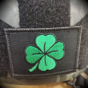 Tactical Gear Junkie Patches Black Shamrock Four Leaf Clover - 2x3 Patch