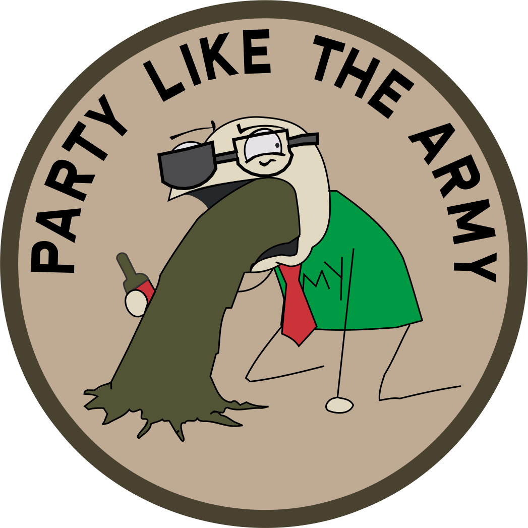 Tactical Gear Junkie Stickers Sketch's World © Party Like The Army - 3.5 Inch Sticker