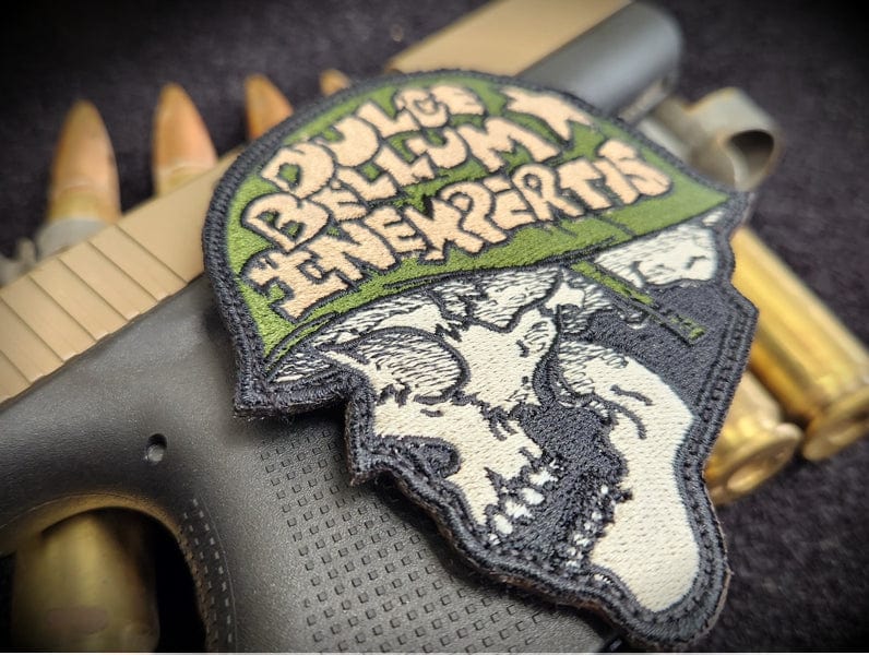 Tactical Gear Junkie Patches Dulce Bellum Inexpertis Skull Patch - 4.50 inch Patch art by Adam Syarto