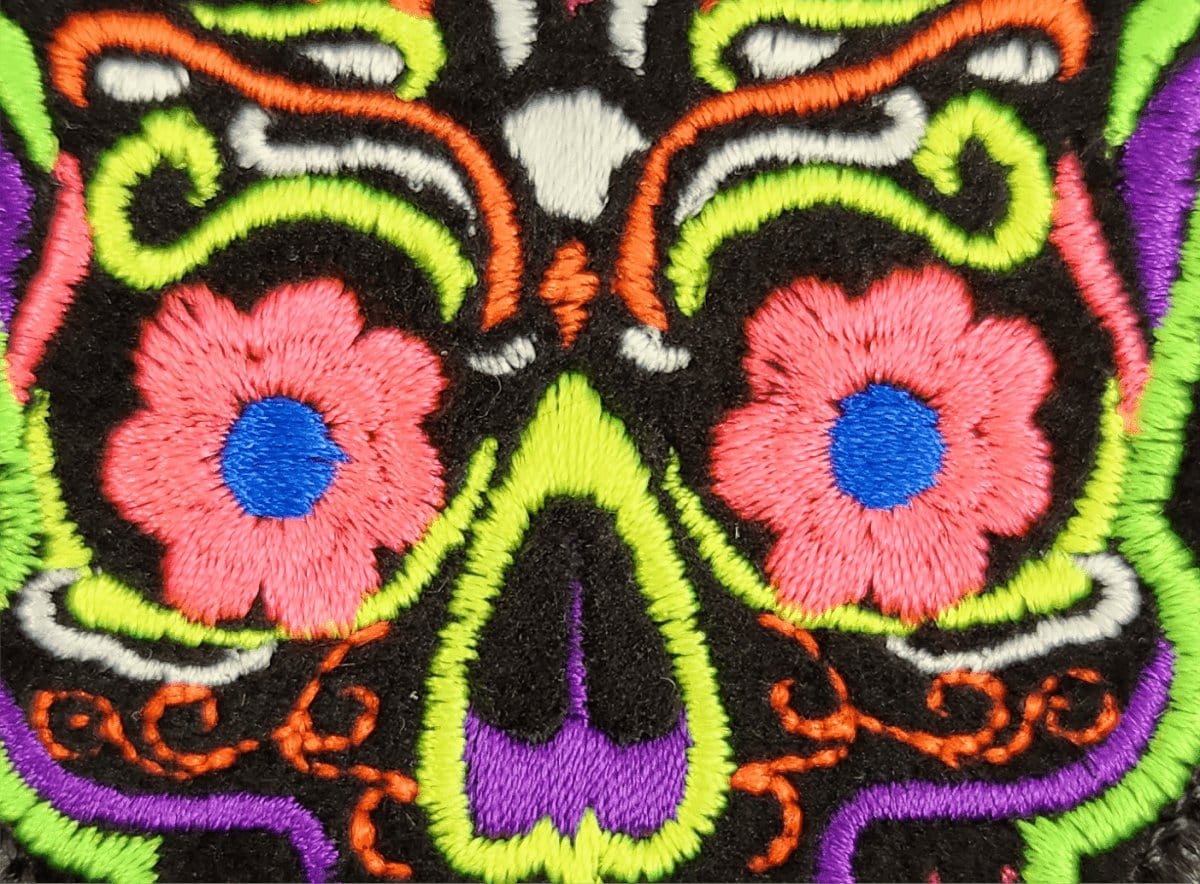 Tactical Gear Junkie Patches Blacklight Dark Blacklight Sugar Skull Felt Patch