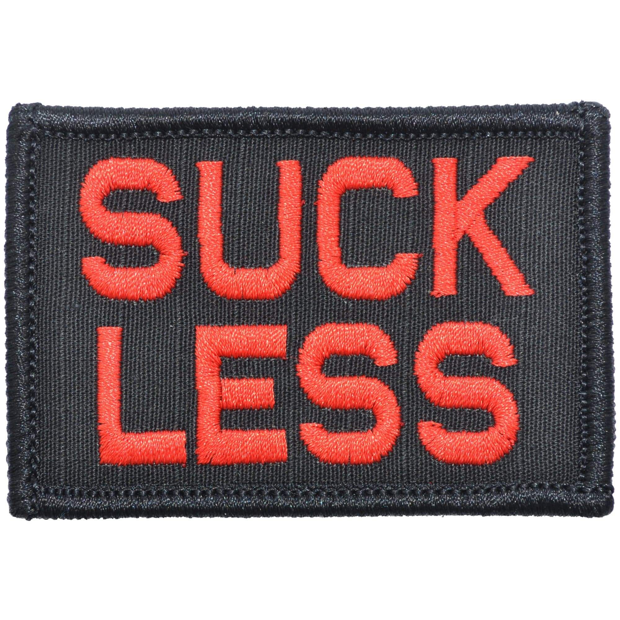 Tactical Gear Junkie Patches Black w/ Red Suck Less - 2x3 Patch