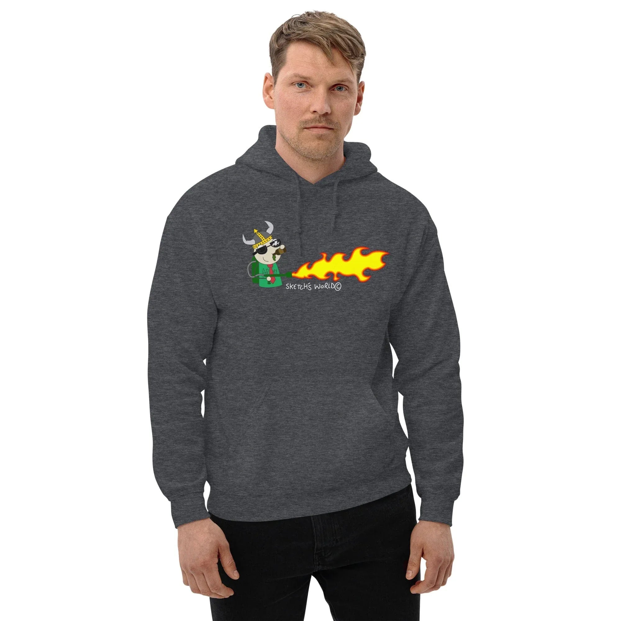 Tactical Gear Junkie Dark Heather / S Sketch's World © Officially Licensed - Army Flamethrower Unisex Hoodie