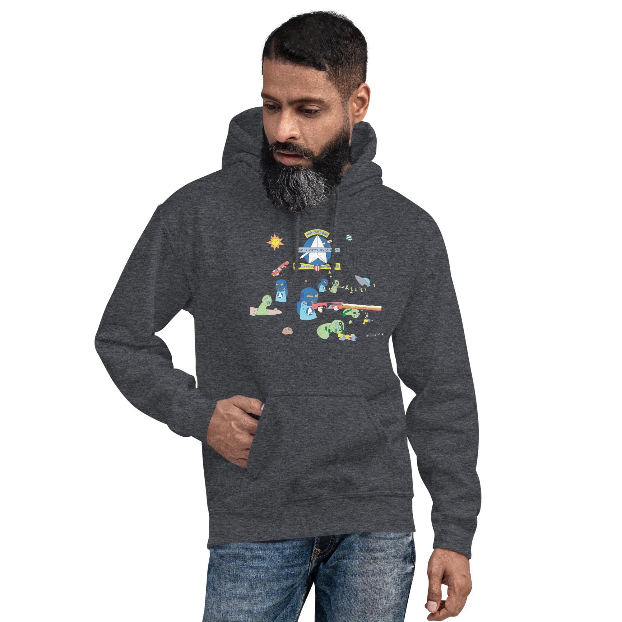 Tactical Gear Junkie Dark Heather / S Sketch's World © Officially Licensed - Space Force & Aliens Unisex Hoodie
