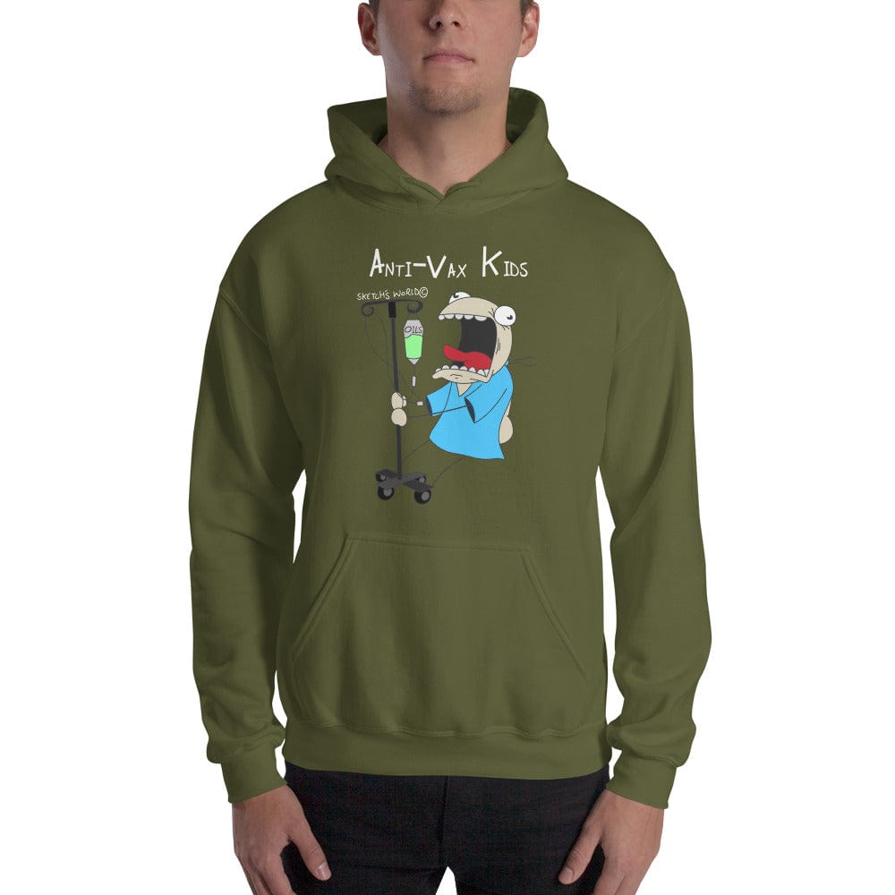 Tactical Gear Junkie Military Green / S Sketch's World © Officially Licensed - Anti-Vax Kids Unisex Hoodie