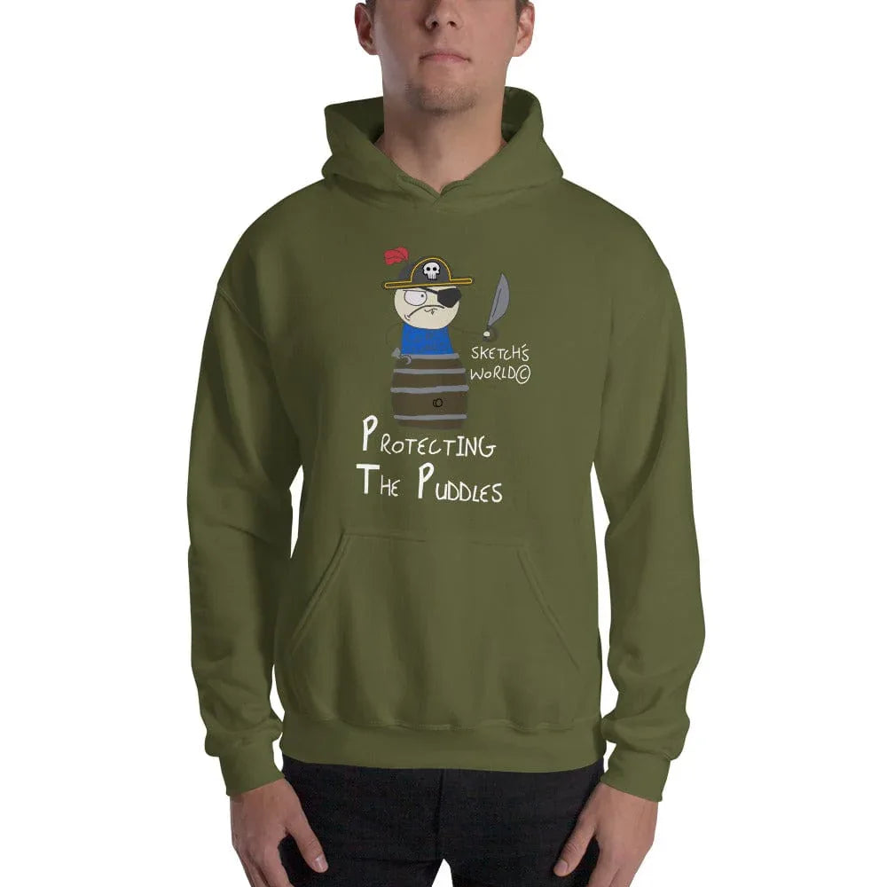 Tactical Gear Junkie Military Green / S Sketch's World © Officially Licensed - Protecting the Puddles Coast Guard Unisex Hoodie