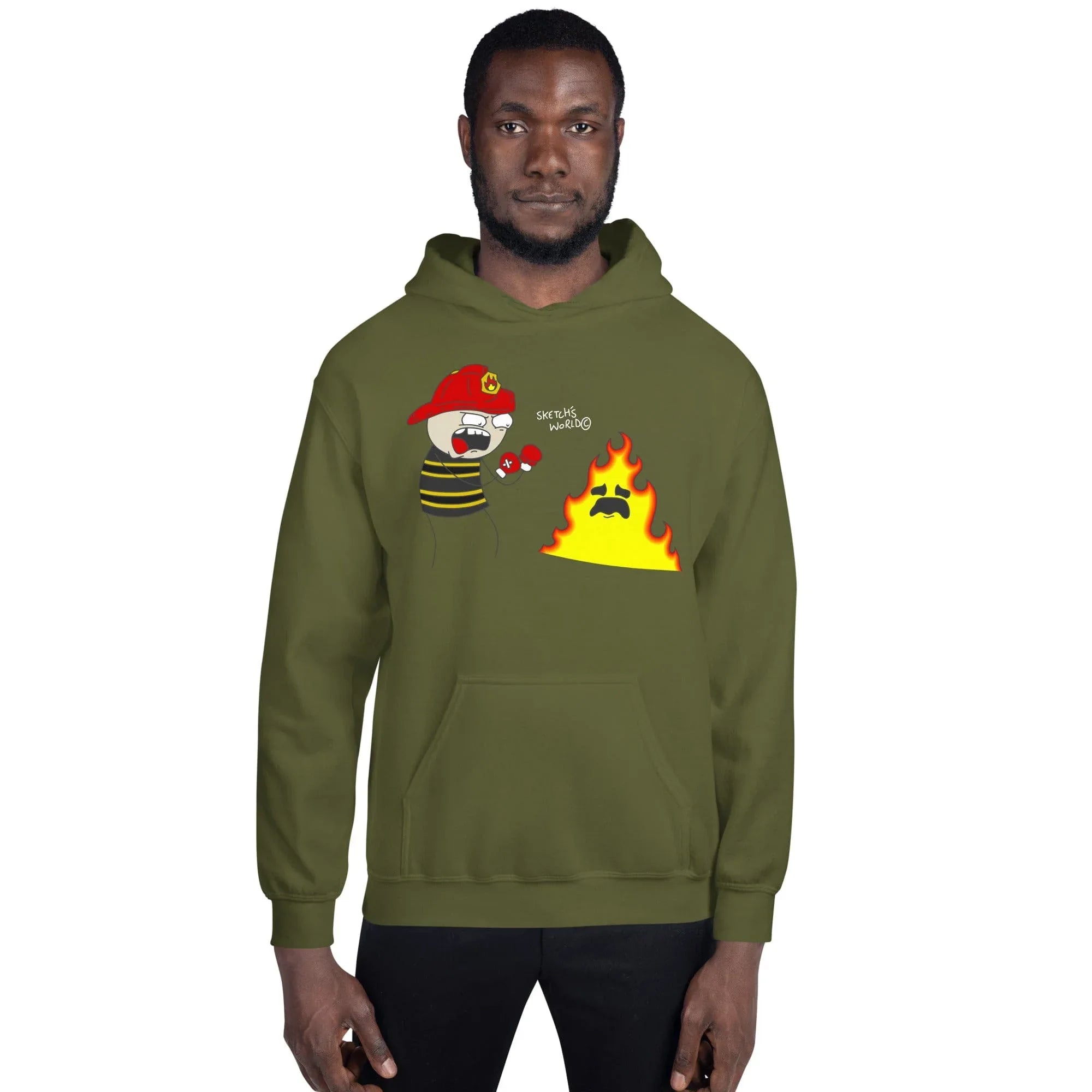 Tactical Gear Junkie Military Green / S Sketch's World © Officially Licensed - Firefighter Unisex Hoodie