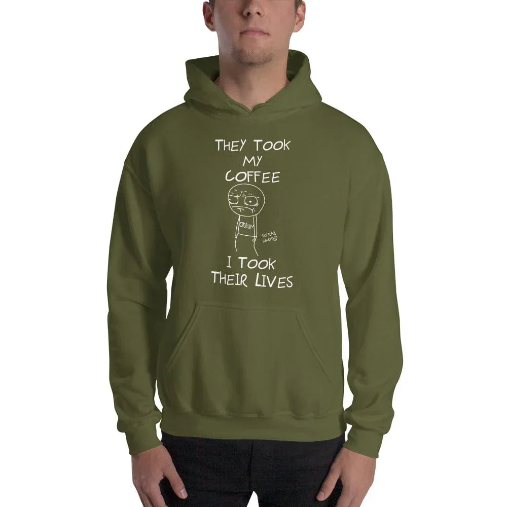 Tactical Gear Junkie Military Green / S Sketch's World © Officially Licensed - They Took My Coffee Unisex Hoodie