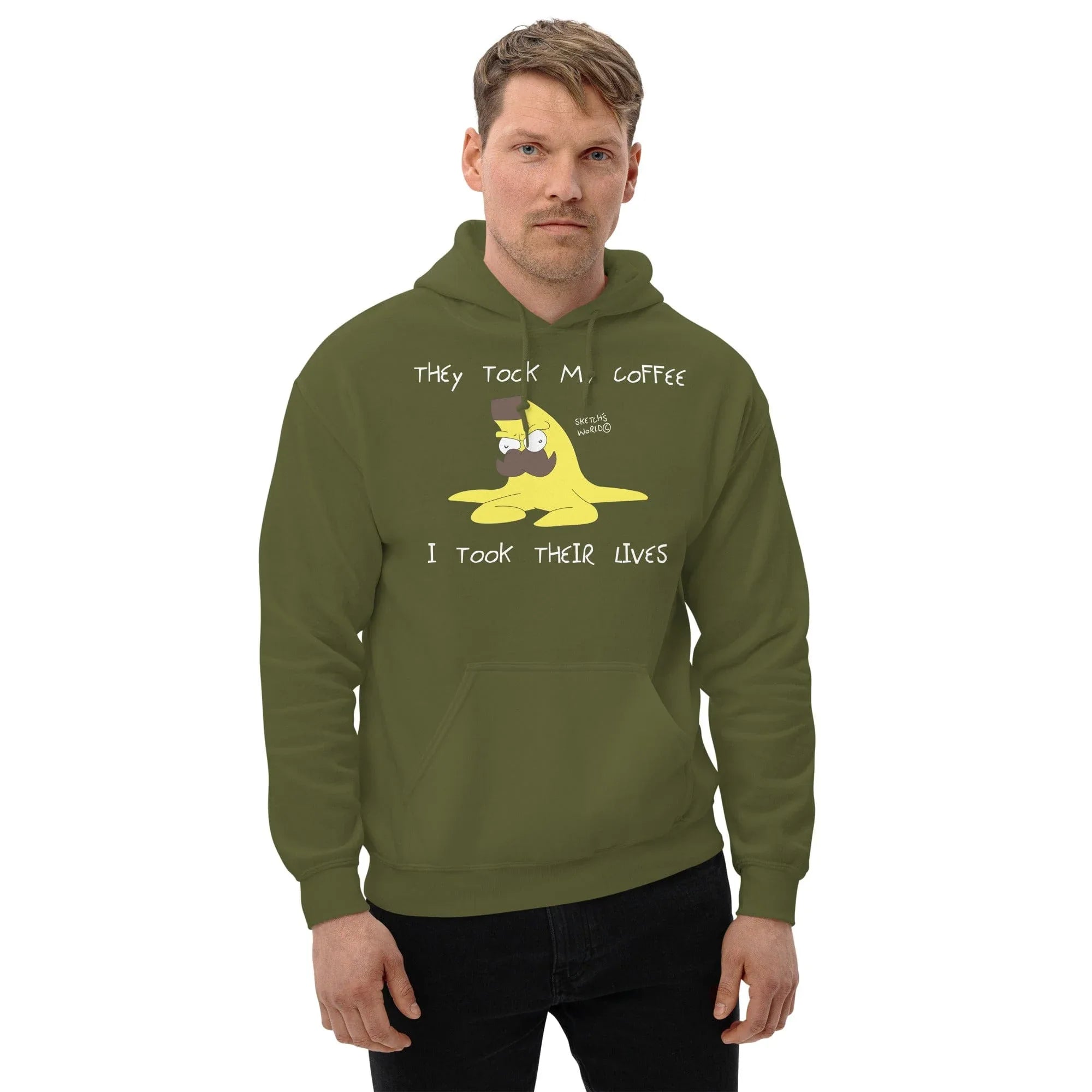 Tactical Gear Junkie Military Green / S Sketch's World © Officially Licensed - They Took My Coffee Nanner Unisex Hoodie