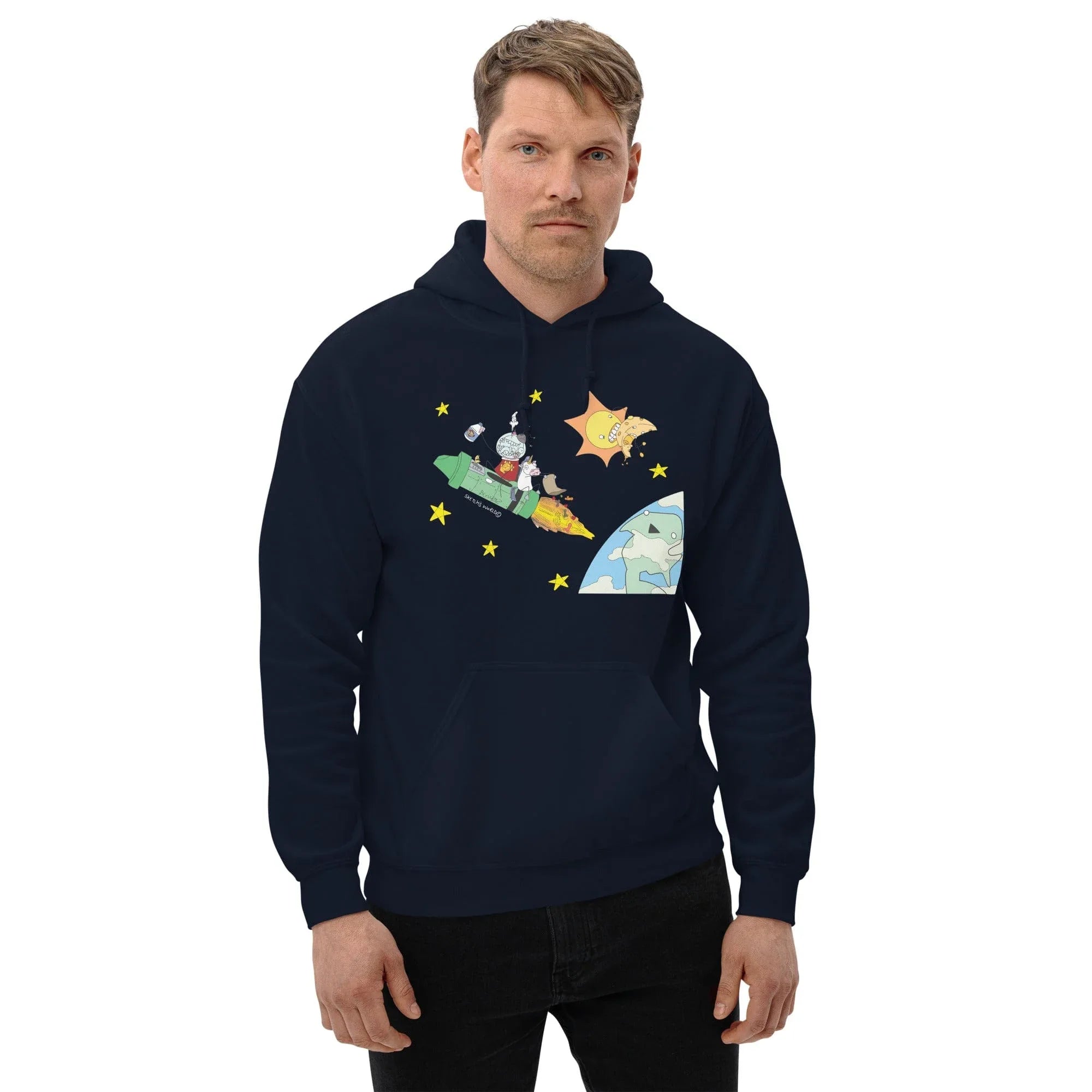 Tactical Gear Junkie Navy / S Sketch's World © Officially Licensed - Marine & Rocket Unisex Hoodie
