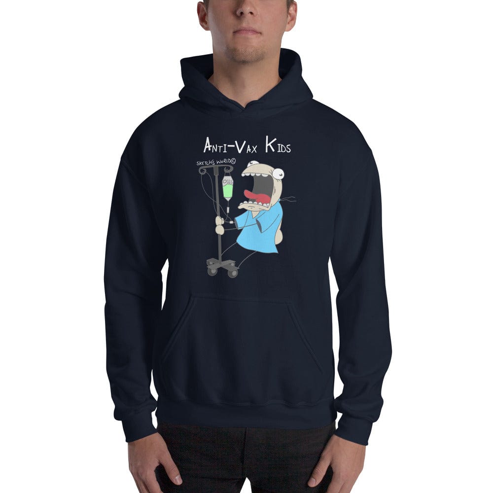 Tactical Gear Junkie Navy / S Sketch's World © Officially Licensed - Anti-Vax Kids Unisex Hoodie