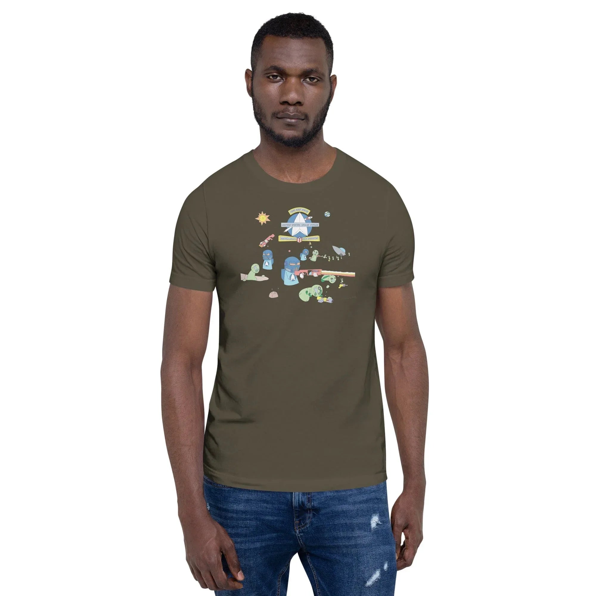 Tactical Gear Junkie Army / S Sketch's World © Officially Licensed - Space Force & Aliens Unisex T-Shirt