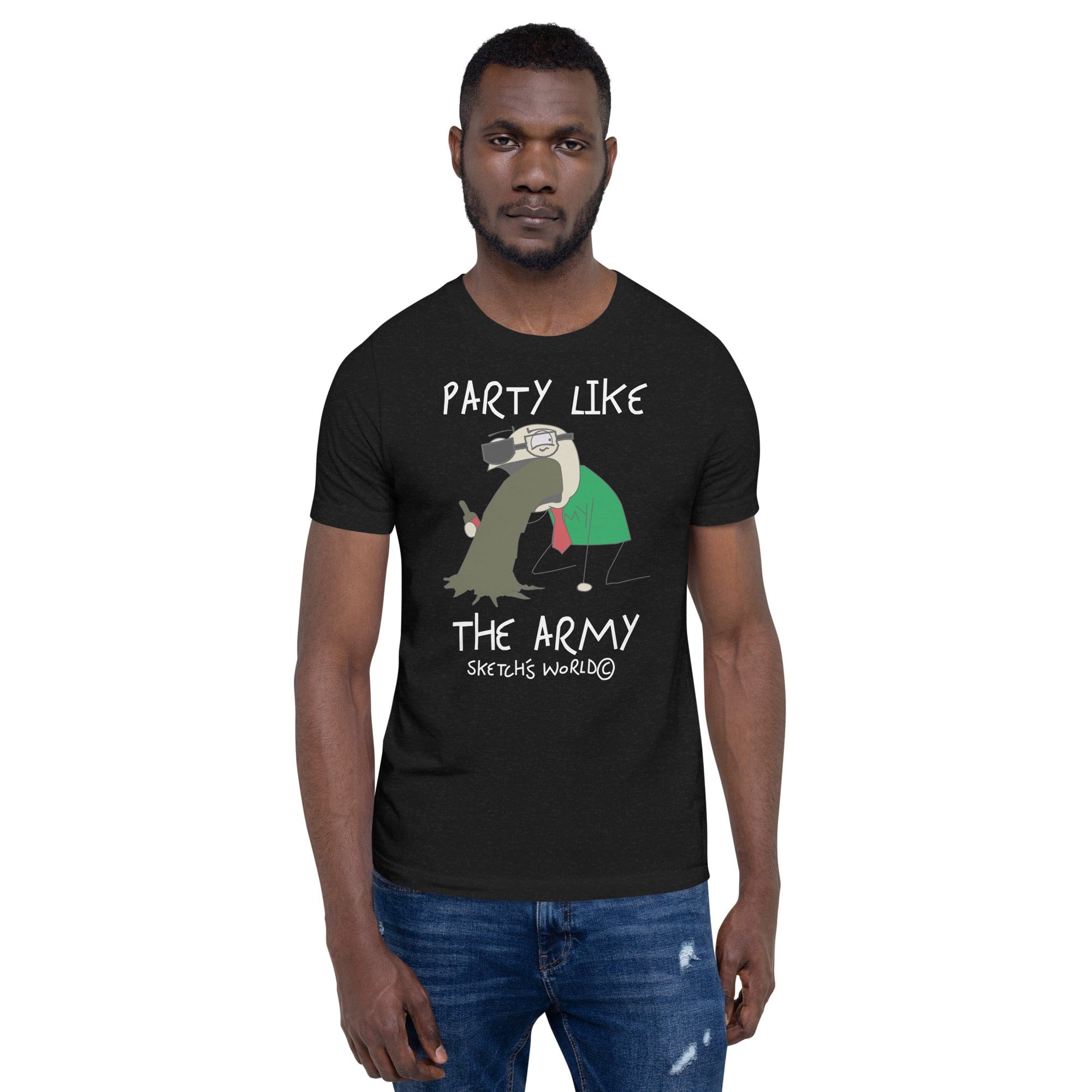 Tactical Gear Junkie Black Heather / XS Sketch's World © Officially Licensed - Party Like the Army Unisex T-Shirt