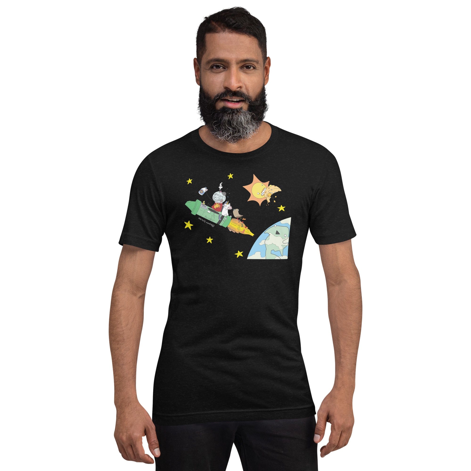 Tactical Gear Junkie Black Heather / XS Sketch's World © Officially Licensed - Marine & Rocket Unisex T-Shirt