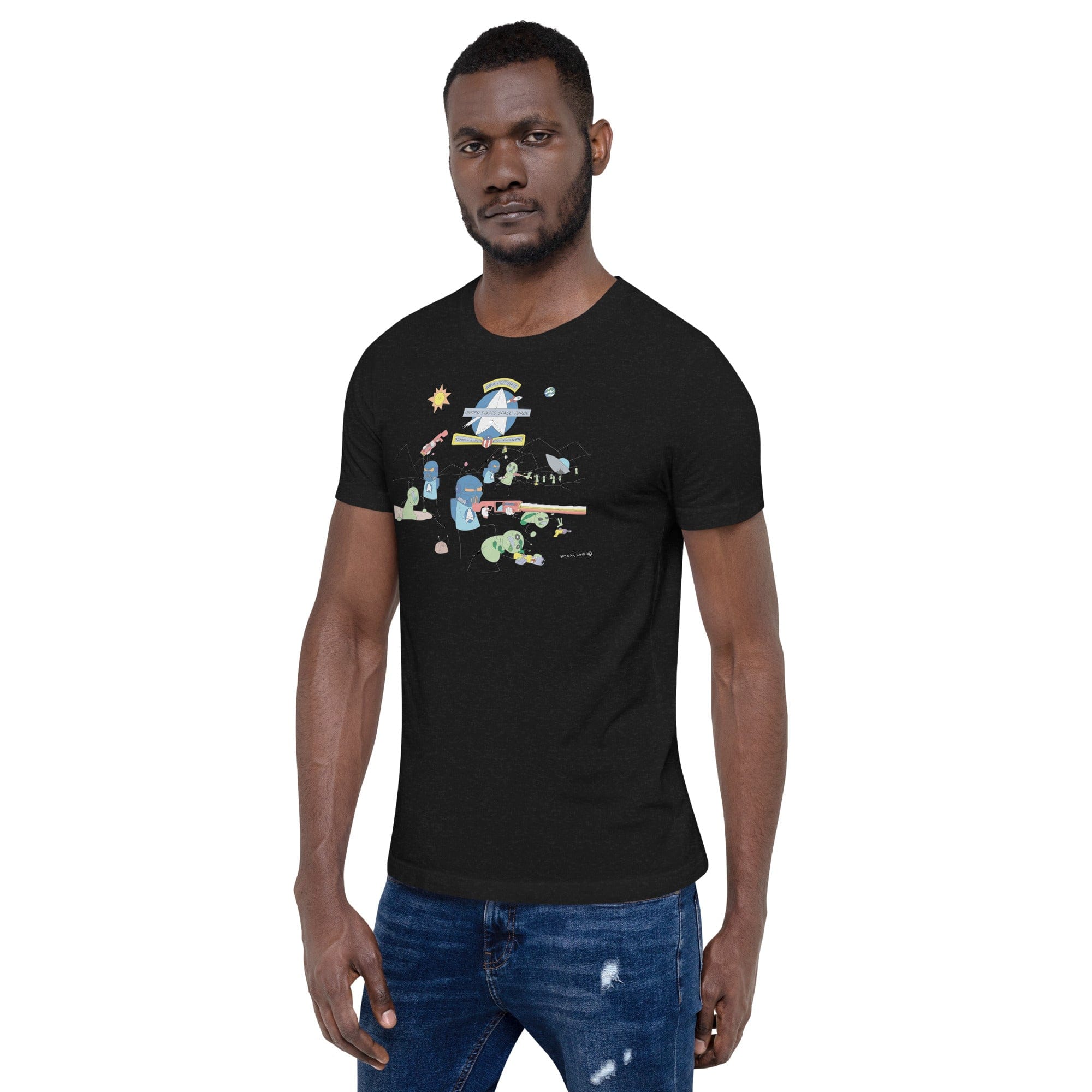 Tactical Gear Junkie Sketch's World © Officially Licensed - Space Force & Aliens Unisex T-Shirt