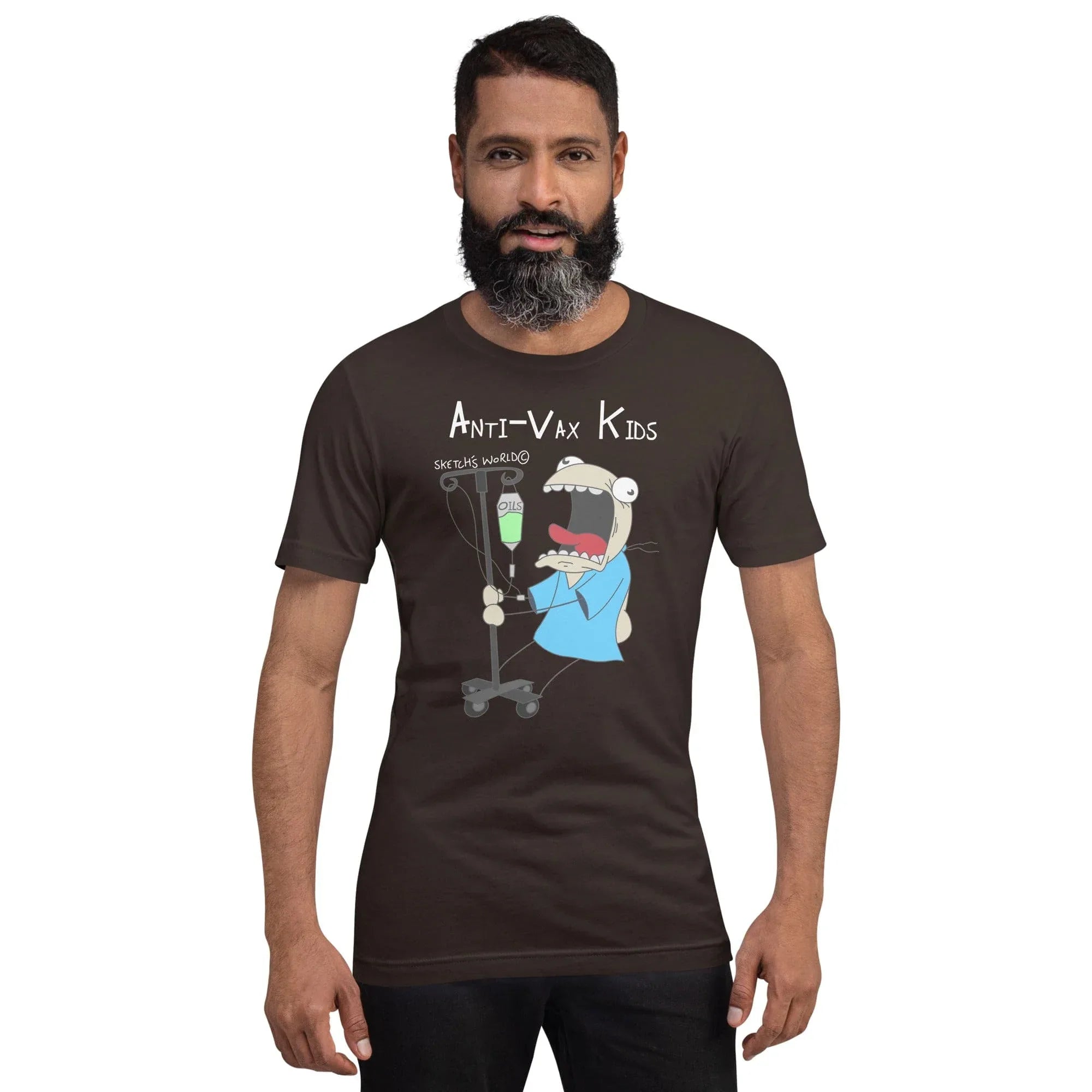 Tactical Gear Junkie Brown / S Sketch's World © Officially Licensed - Anti-Vax Kids Unisex T-Shirt