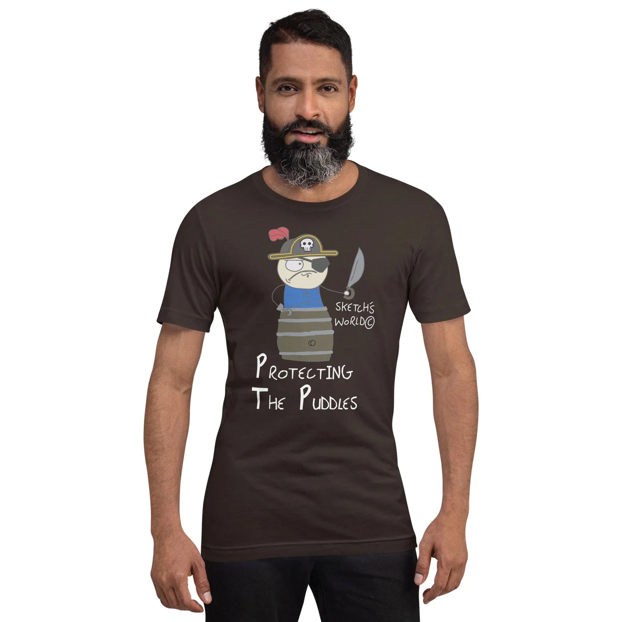 Tactical Gear Junkie Brown / S Sketch's World © Officially Licensed - Protecting the Puddles Coast Guard Unisex T-Shirt
