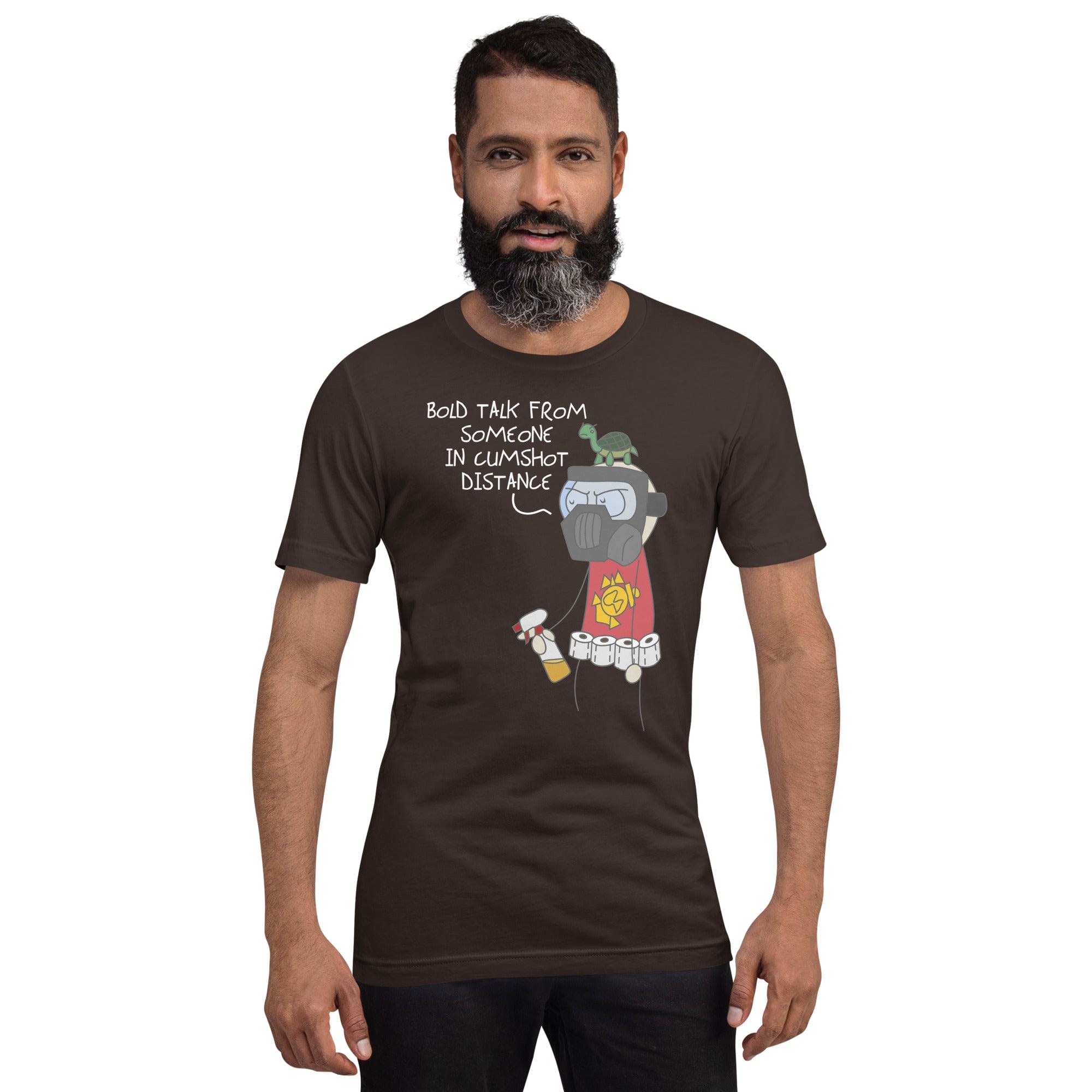 Tactical Gear Junkie Brown / S Sketch's World © Officially Licensed - Cumshot Distance Marine Unisex T-Shirt