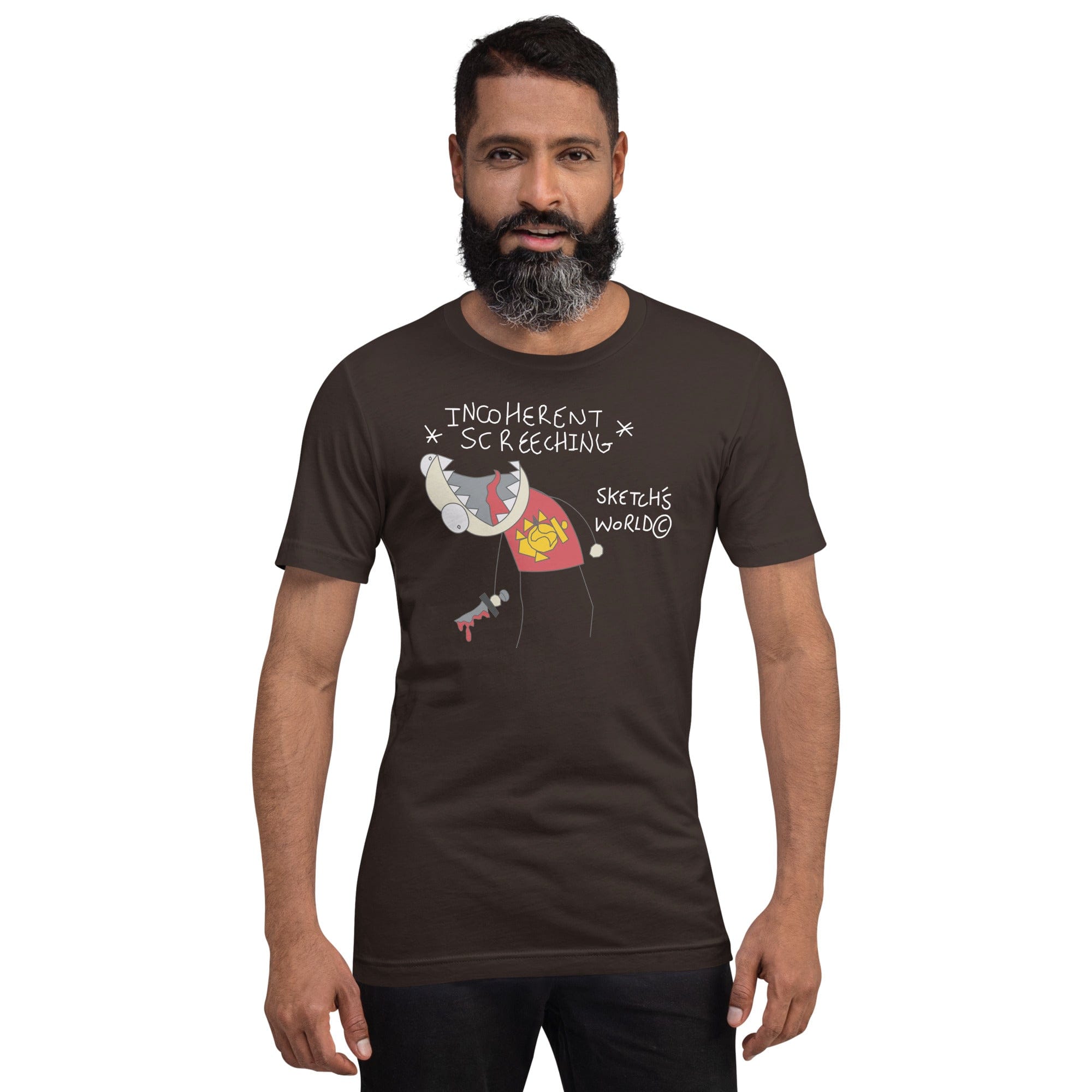 Tactical Gear Junkie Brown / S Sketch's World © Officially Licensed - Incoherent Screeching Marine Unisex T-Shirt