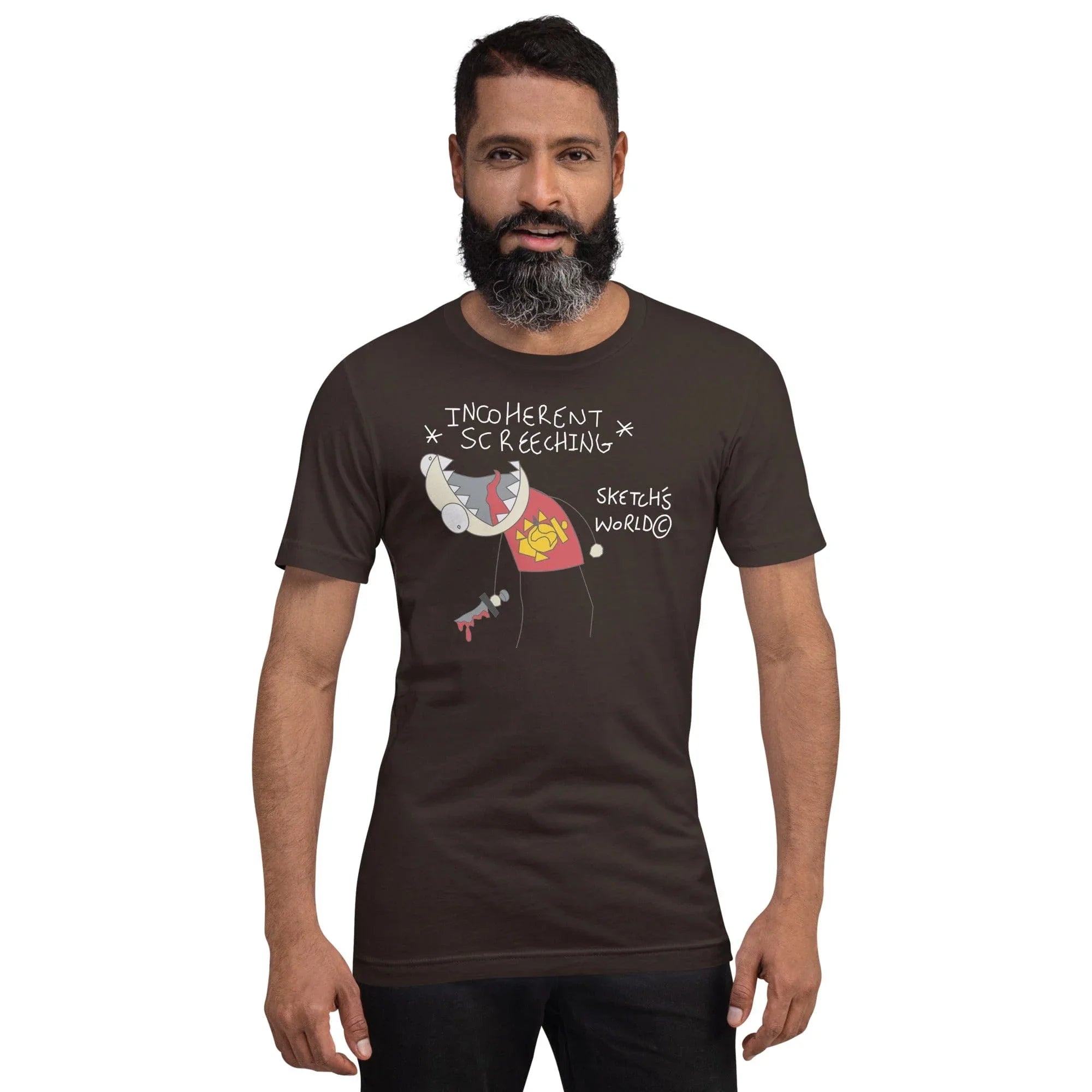 Tactical Gear Junkie Brown / S Sketch's World © Officially Licensed - Incoherent Screeching Marine Unisex T-Shirt