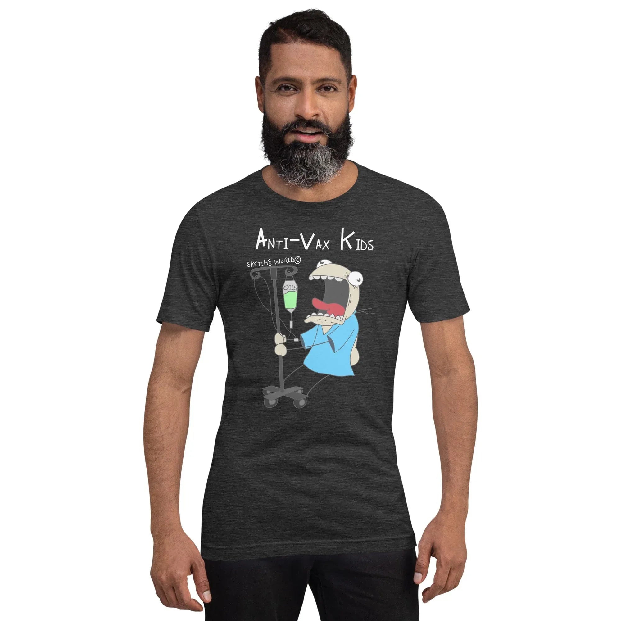 Tactical Gear Junkie Dark Grey Heather / XS Sketch's World © Officially Licensed - Anti-Vax Kids Unisex T-Shirt