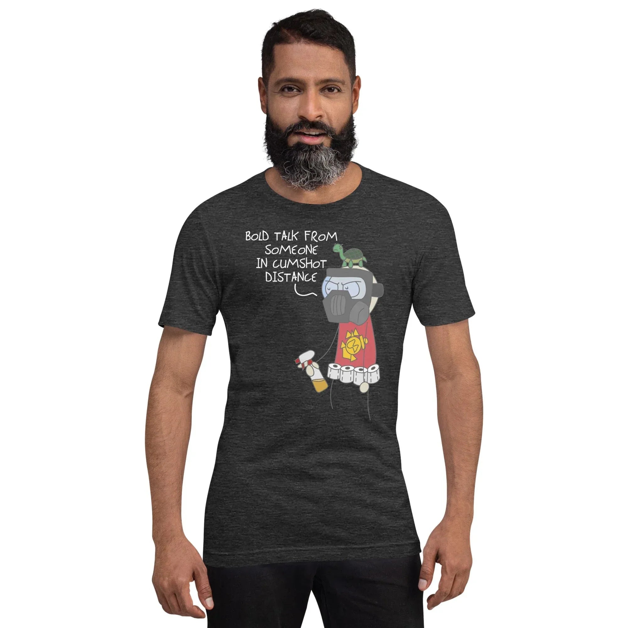 Tactical Gear Junkie Dark Grey Heather / XS Sketch's World © Officially Licensed - Cumshot Distance Marine Unisex T-Shirt