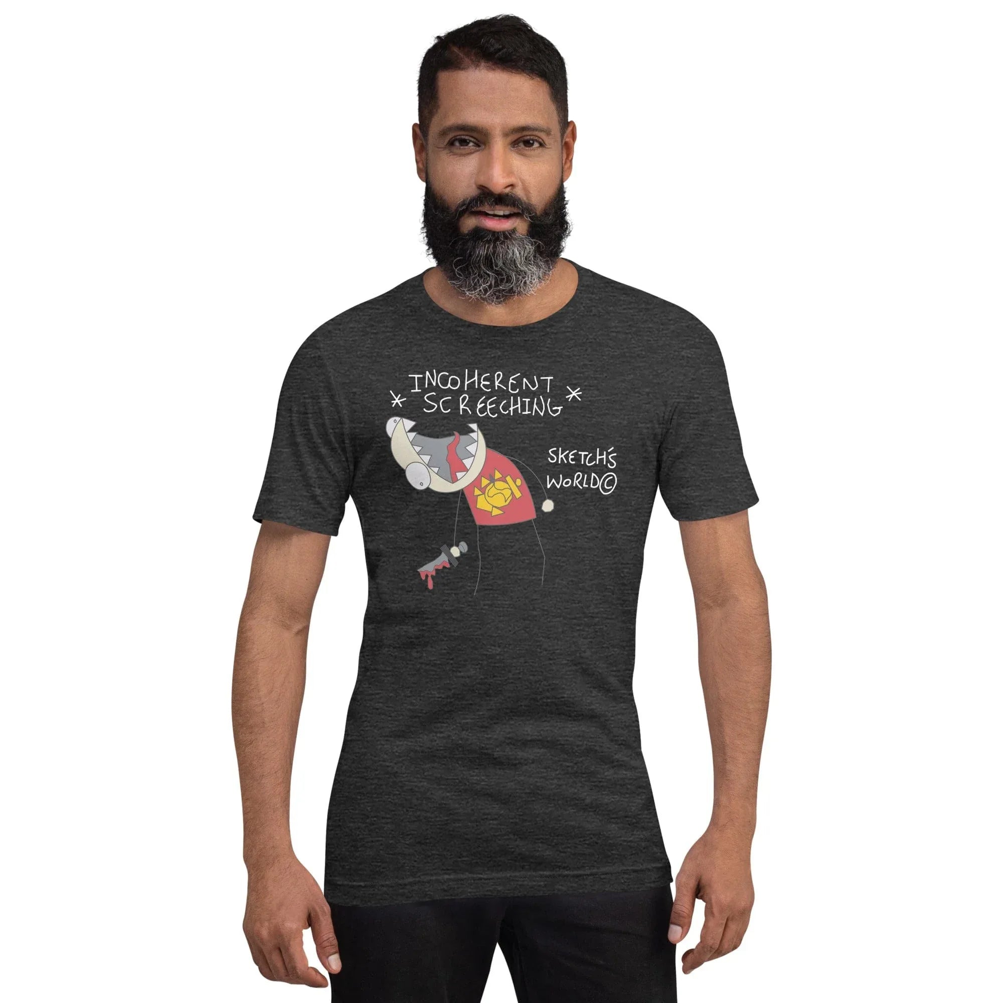 Tactical Gear Junkie Dark Grey Heather / XS Sketch's World © Officially Licensed - Incoherent Screeching Marine Unisex T-Shirt