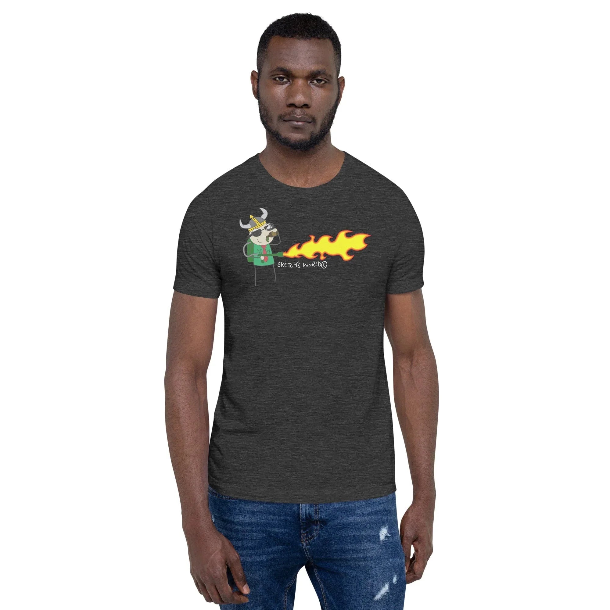 Tactical Gear Junkie Dark Grey Heather / XS Sketch's World © Officially Licensed - Army Flamethrower Unisex T-Shirt