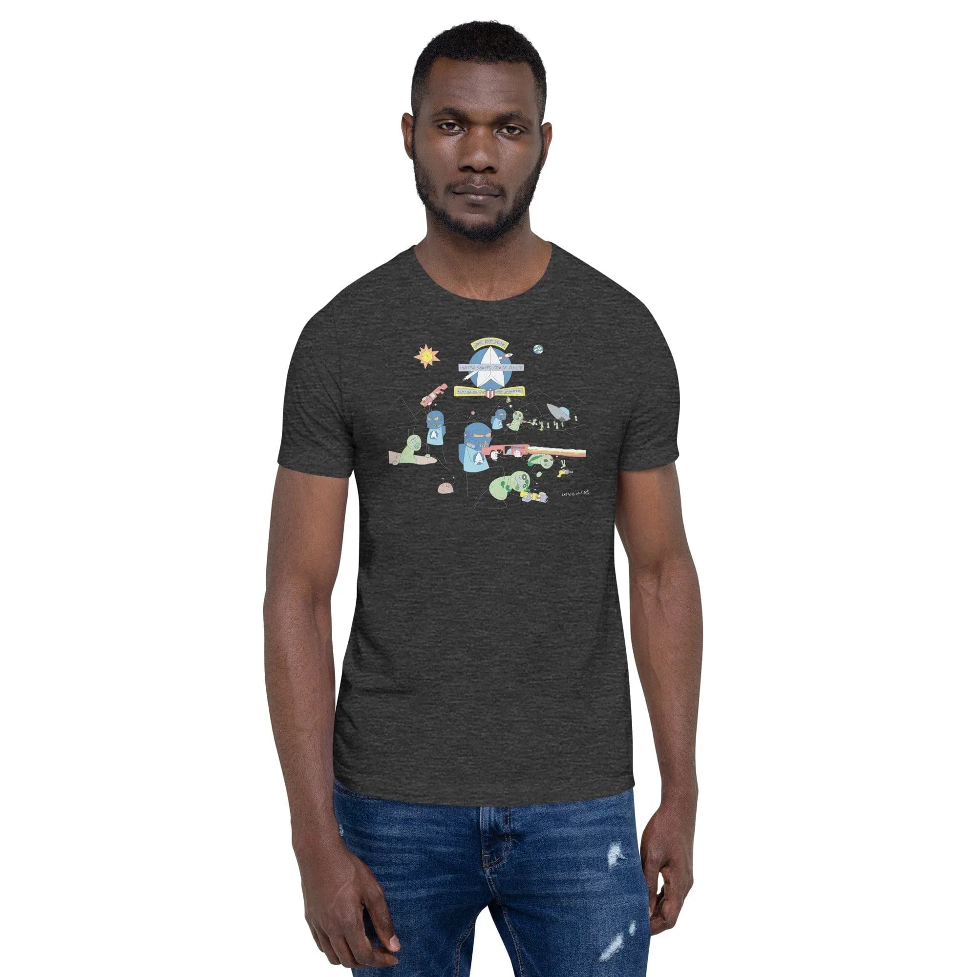 Tactical Gear Junkie Dark Grey Heather / XS Sketch's World © Officially Licensed - Space Force & Aliens Unisex T-Shirt