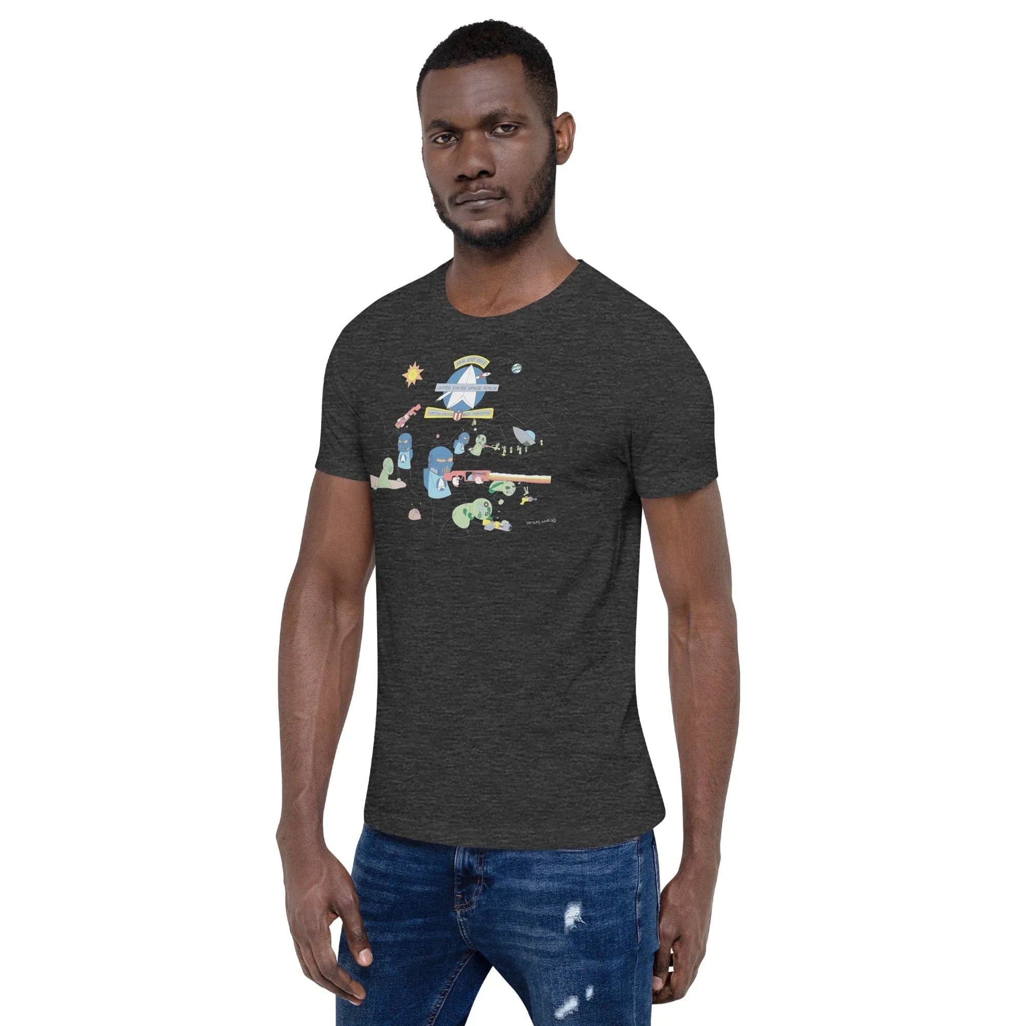 Tactical Gear Junkie Sketch's World © Officially Licensed - Space Force & Aliens Unisex T-Shirt