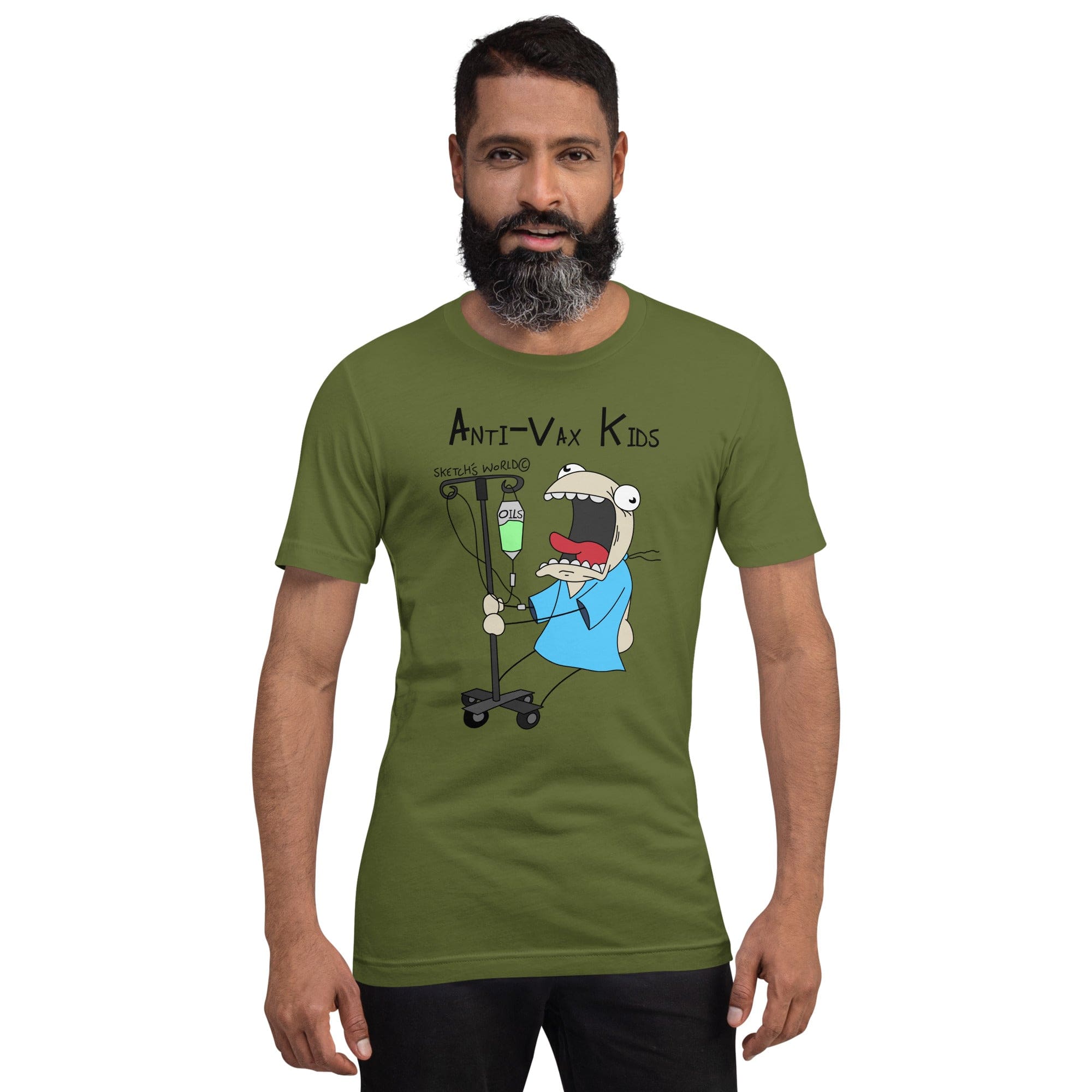 Tactical Gear Junkie Olive / S Sketch's World © Officially Licensed - Anti-Vax Kids Unisex T-Shirt