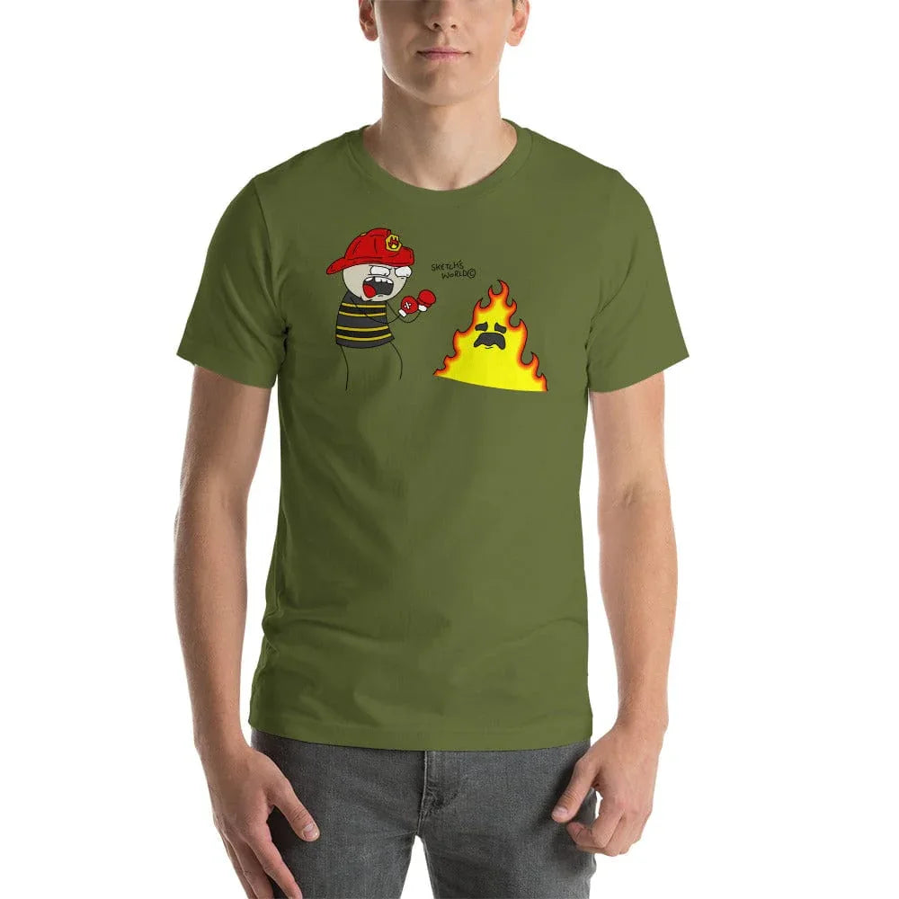 Tactical Gear Junkie Olive / S Sketch's World © Officially Licensed - Firefighter Unisex T-Shirt
