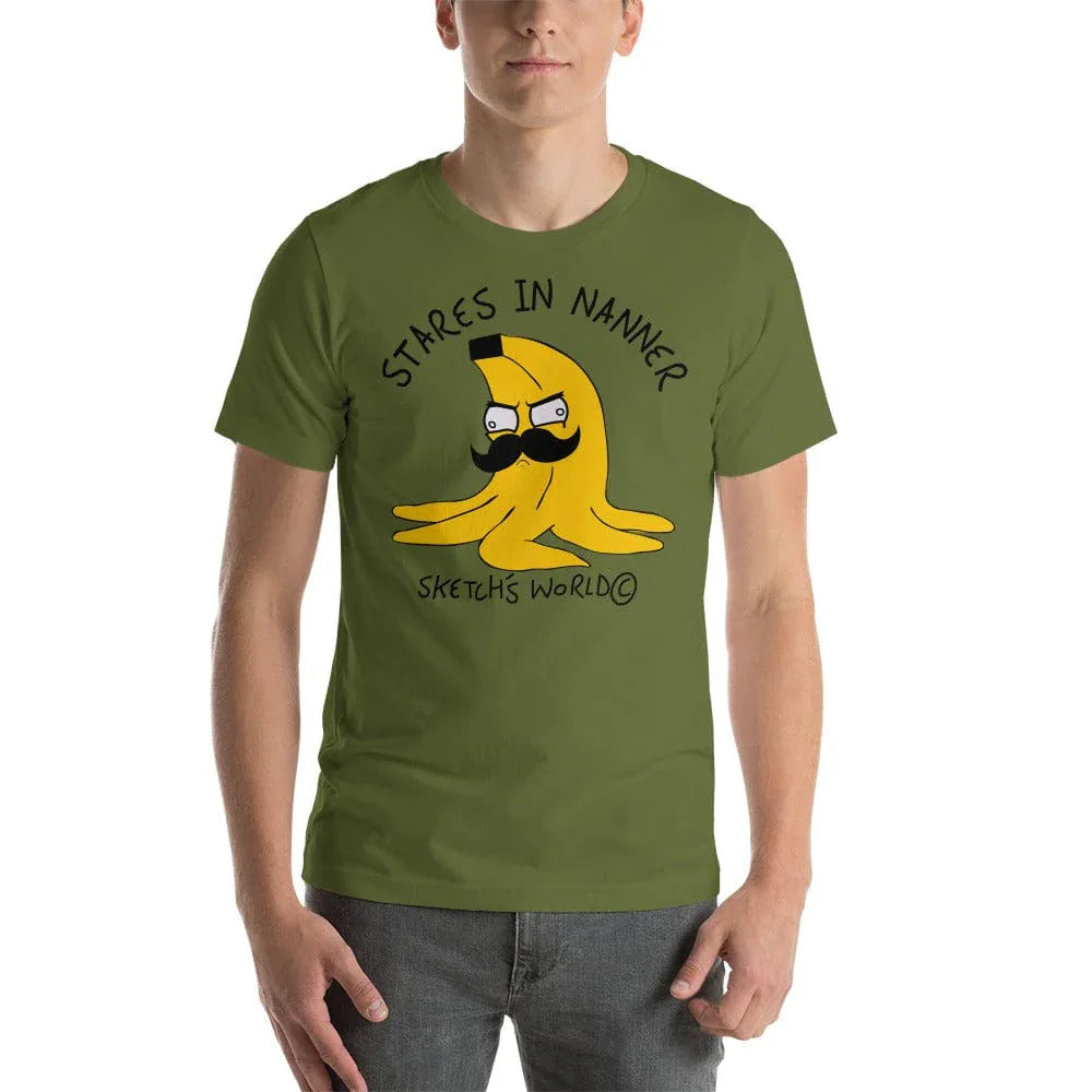 Tactical Gear Junkie Olive / S Sketch's World © Officially Licensed - Stares in Nanner Unisex T-Shirt