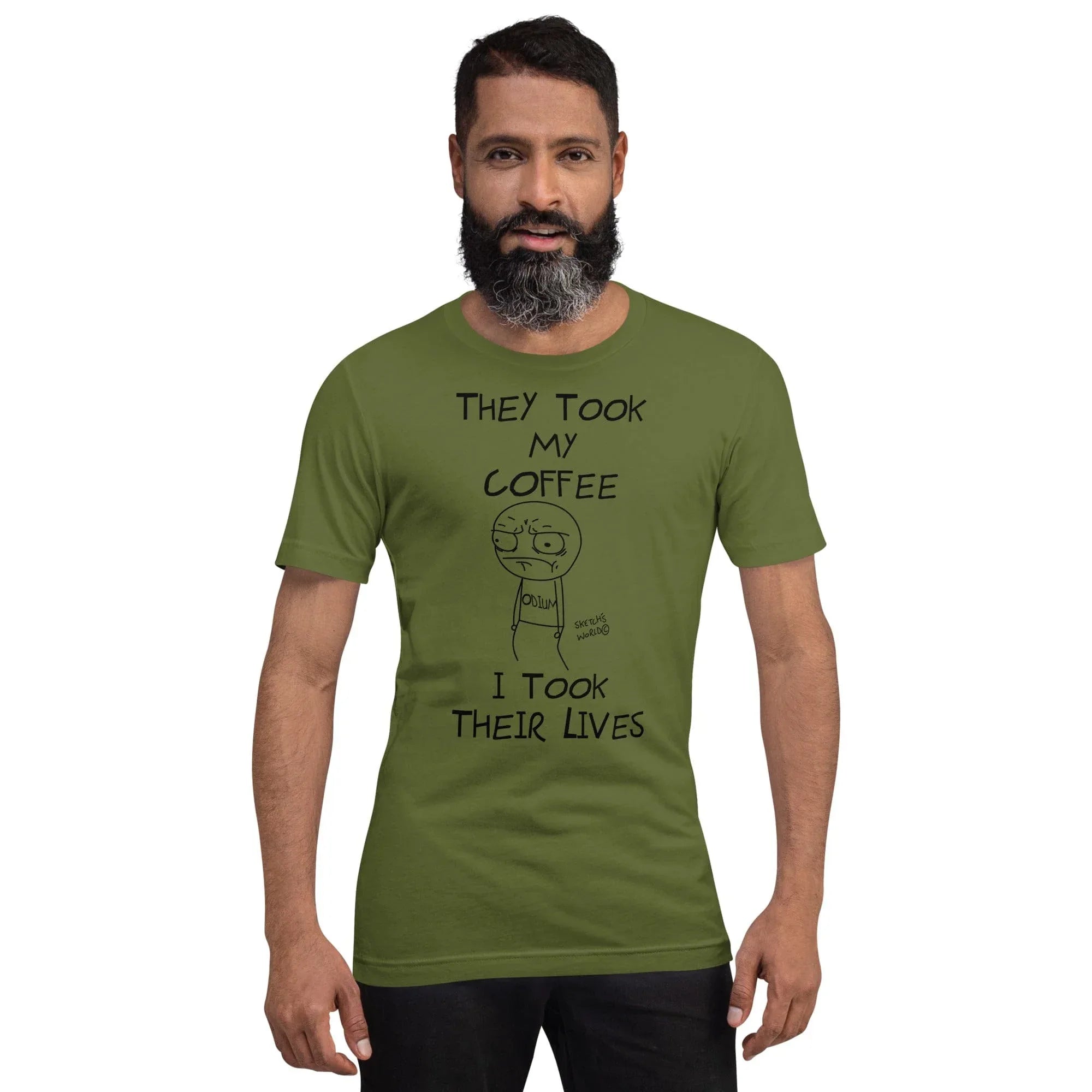Tactical Gear Junkie Olive / S Sketch's World © Officially Licensed - They Took My Coffee Unisex T-Shirt