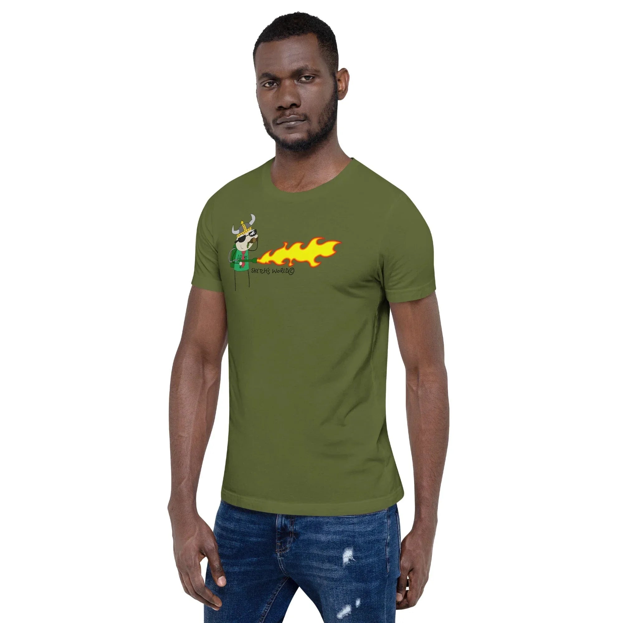 Tactical Gear Junkie Sketch's World © Officially Licensed - Army Flamethrower Unisex T-Shirt
