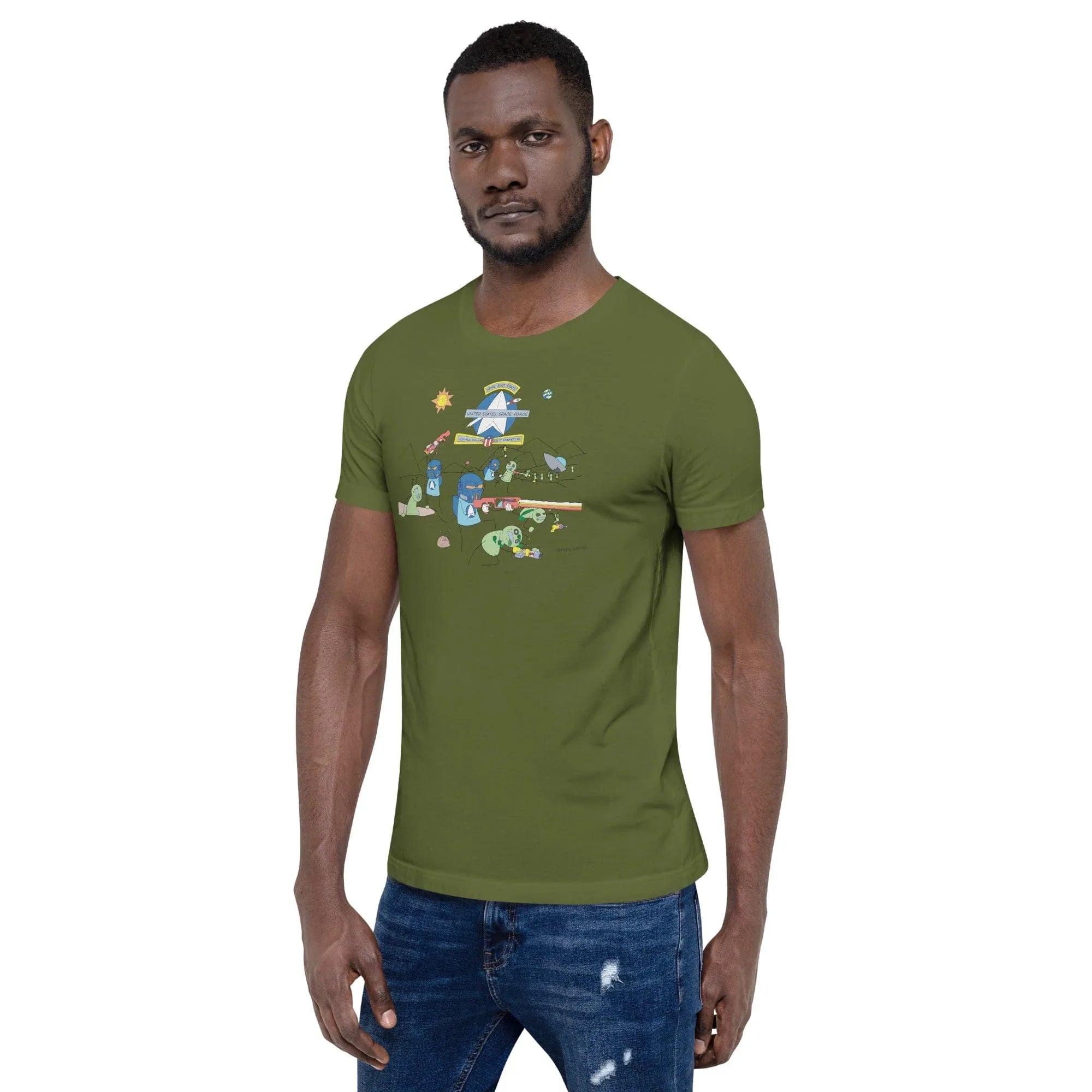 Tactical Gear Junkie Sketch's World © Officially Licensed - Space Force & Aliens Unisex T-Shirt