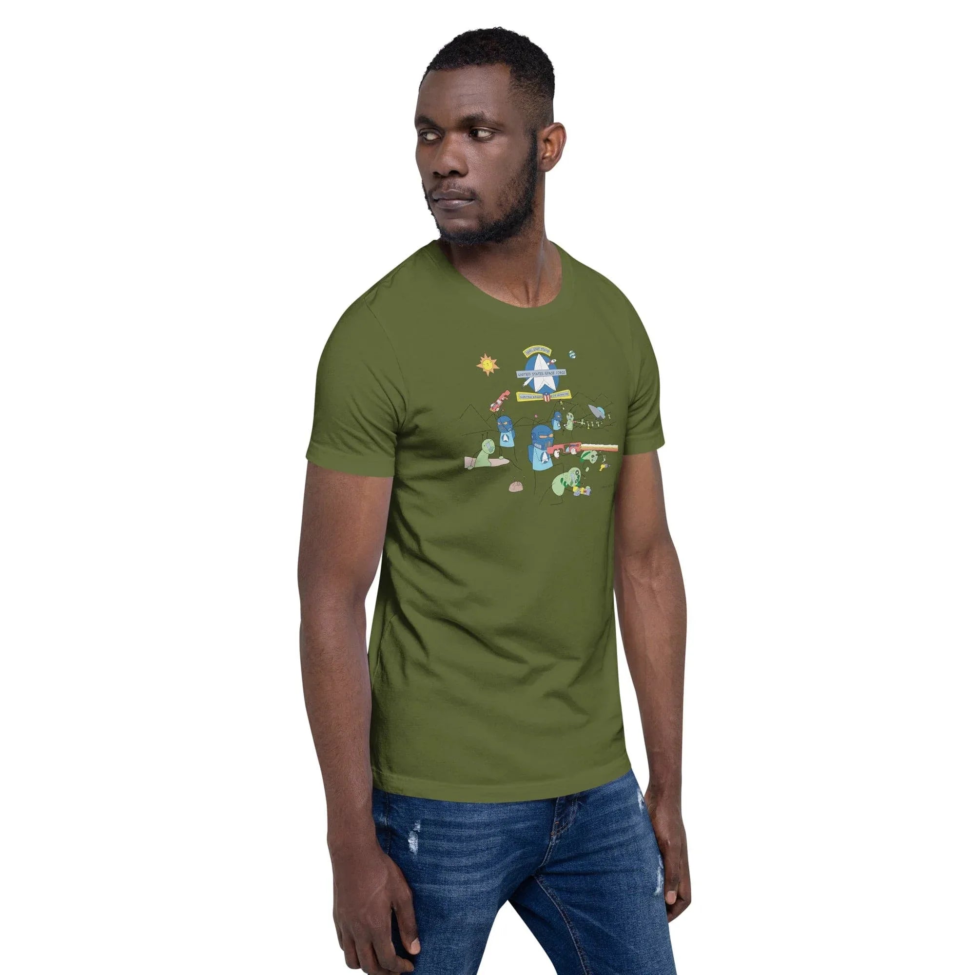 Tactical Gear Junkie Sketch's World © Officially Licensed - Space Force & Aliens Unisex T-Shirt