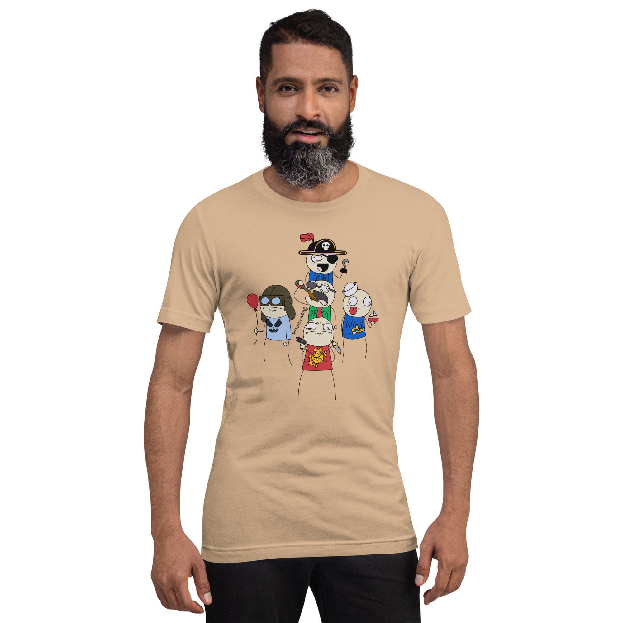 Tactical Gear Junkie Tan / XS Sketch's World © Officially Licensed - 5 Branches Unisex T-Shirt