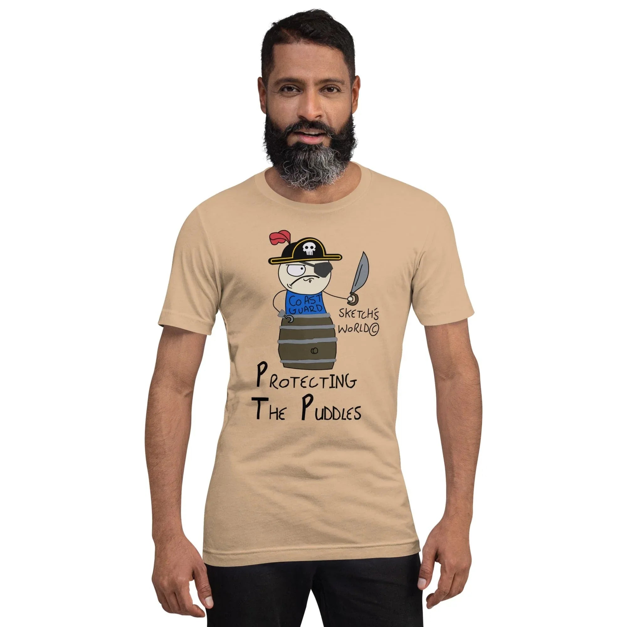 Tactical Gear Junkie Tan / XS Sketch's World © Officially Licensed - Protecting the Puddles Coast Guard Unisex T-Shirt