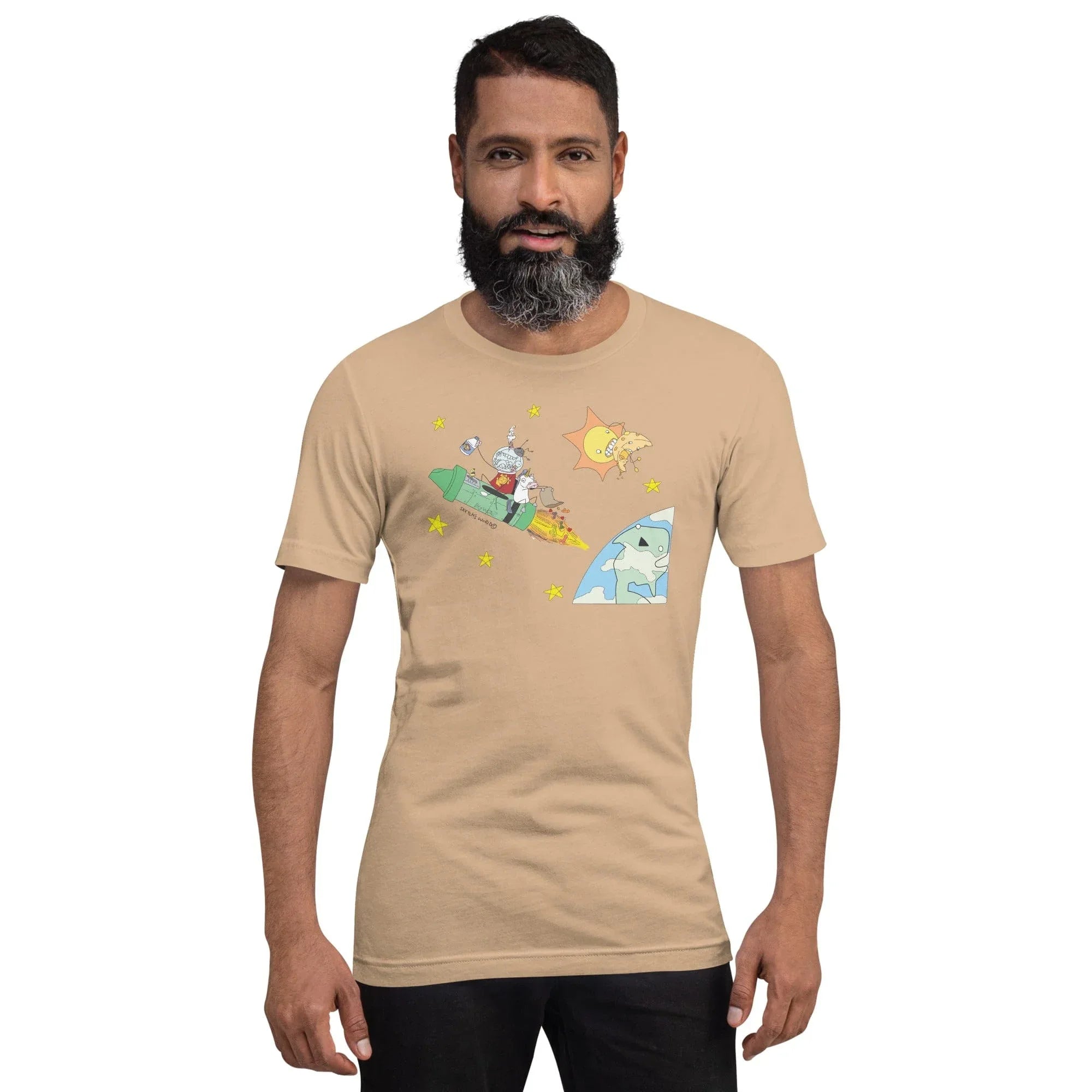 Tactical Gear Junkie Tan / XS Sketch's World © Officially Licensed - Marine & Rocket Unisex T-Shirt