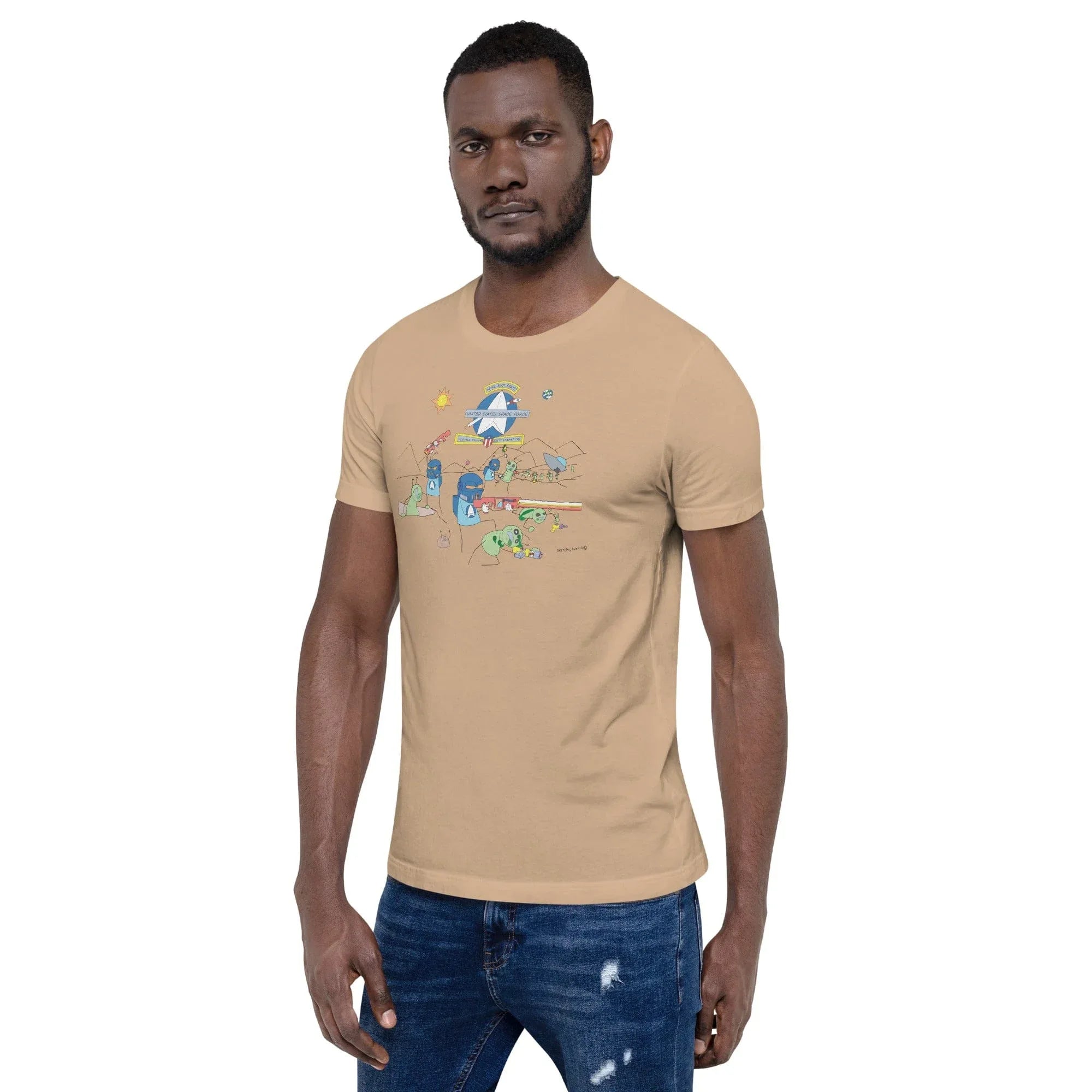 Tactical Gear Junkie Sketch's World © Officially Licensed - Space Force & Aliens Unisex T-Shirt