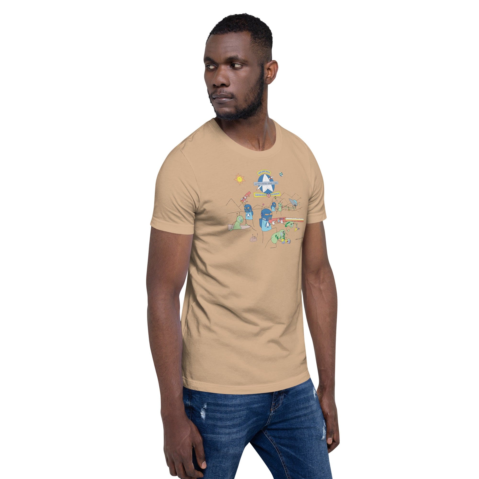 Tactical Gear Junkie Sketch's World © Officially Licensed - Space Force & Aliens Unisex T-Shirt