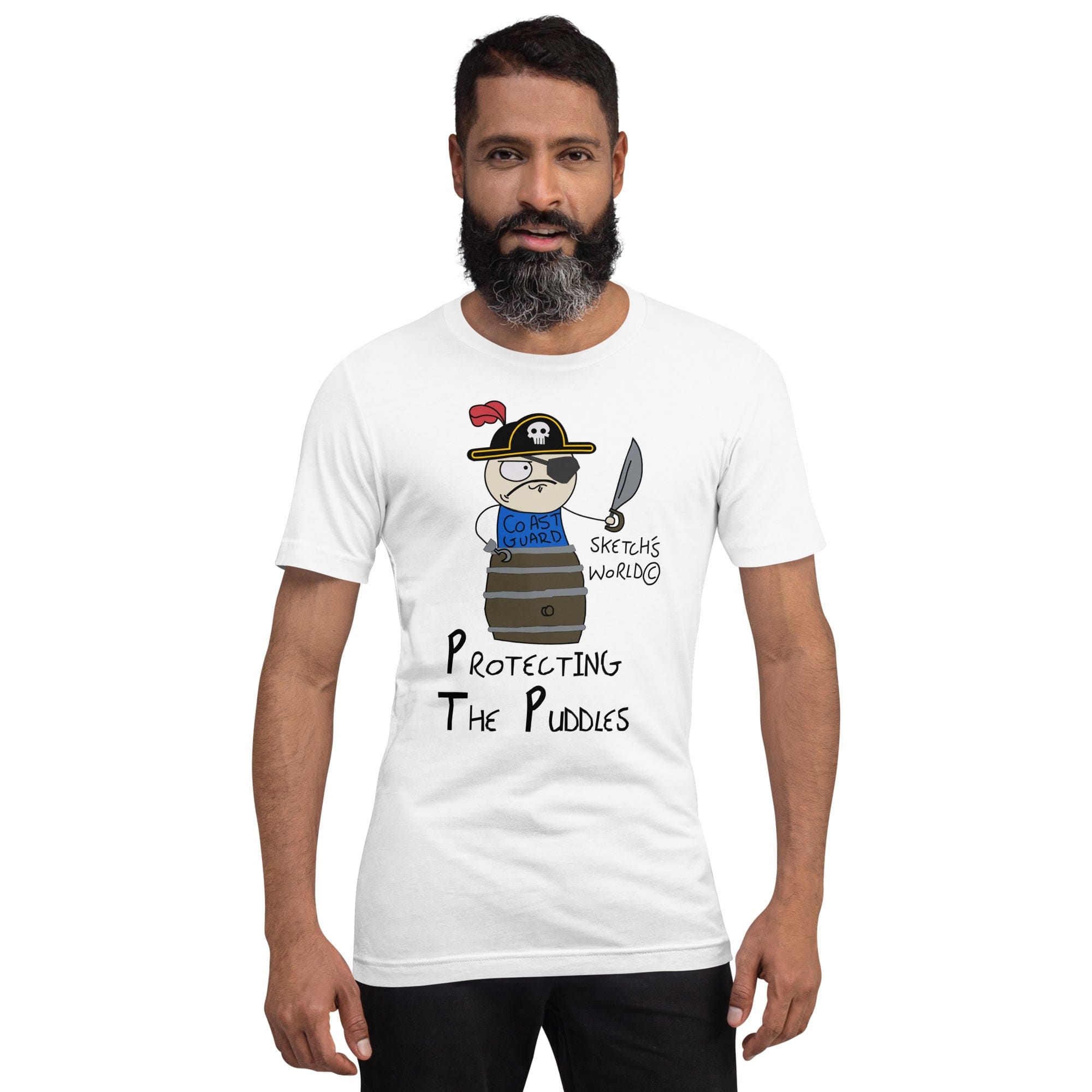 Tactical Gear Junkie White / XS Sketch's World © Officially Licensed - Protecting the Puddles Coast Guard Unisex T-Shirt