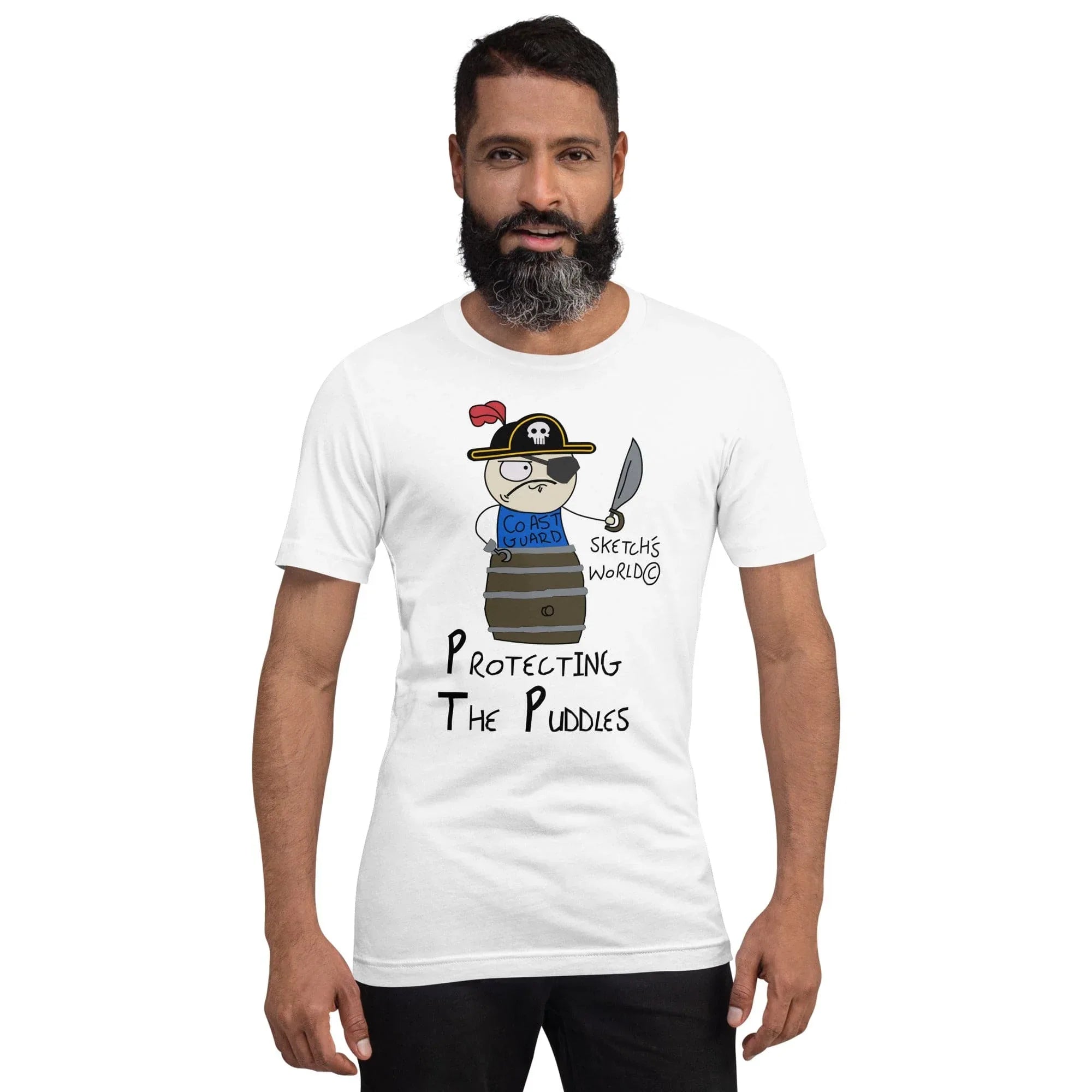 Tactical Gear Junkie White / XS Sketch's World © Officially Licensed - Protecting the Puddles Coast Guard Unisex T-Shirt