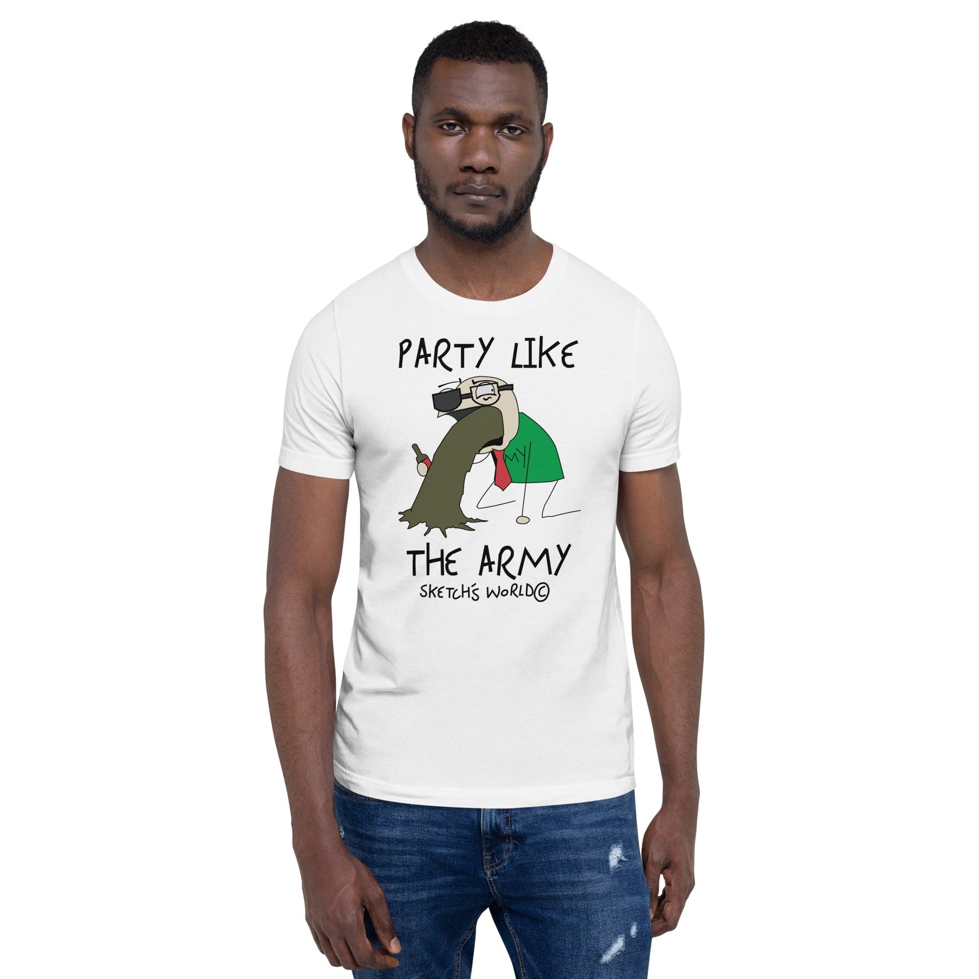 Tactical Gear Junkie White / XS Sketch's World © Officially Licensed - Party Like the Army Unisex T-Shirt